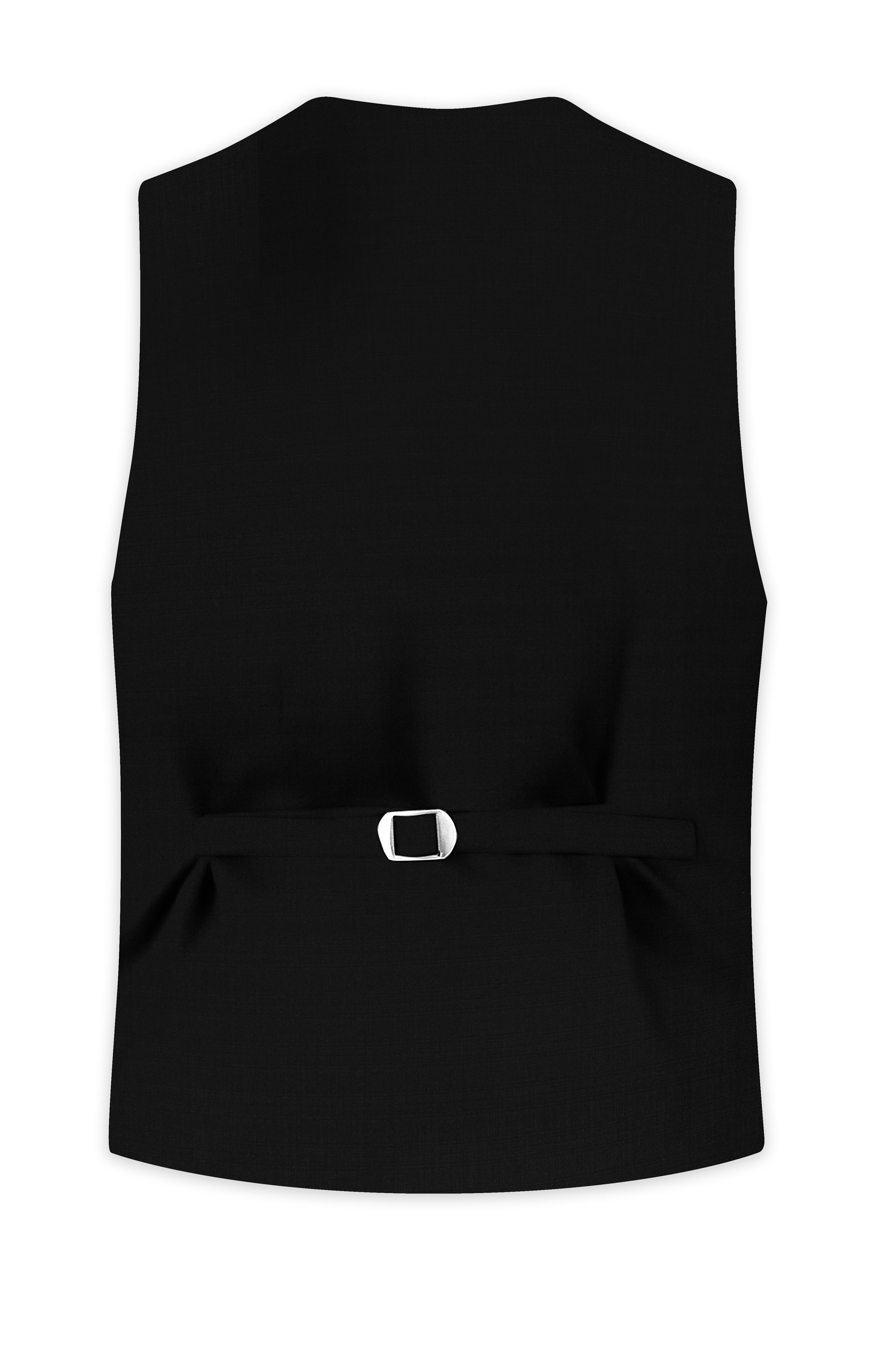 Noctivra-Cinder Black Wool Rich Waistcoats