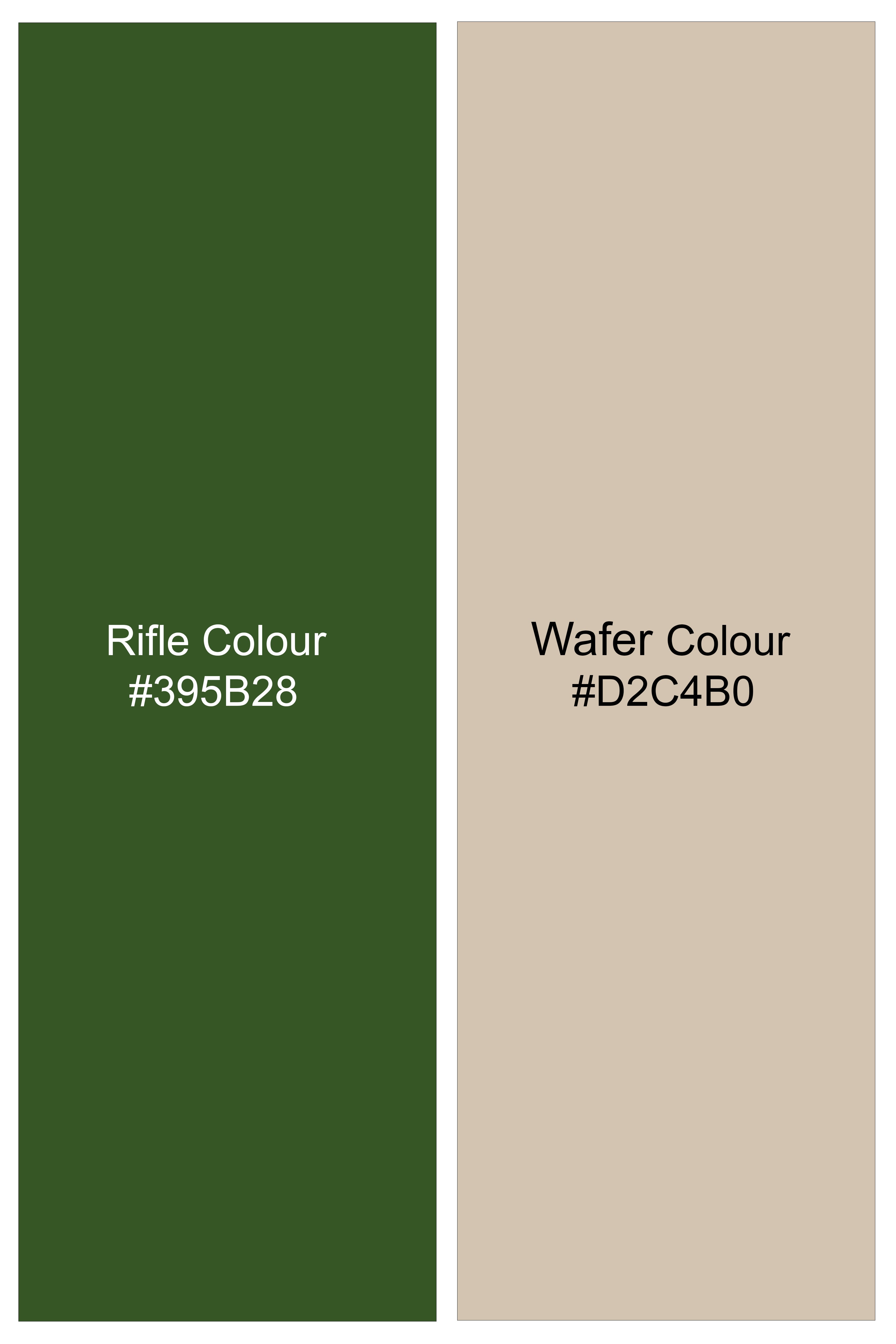 Virenza-Rifle Green and Wafer Cream Tie Dye Printed Premium Cotton Waistcoats