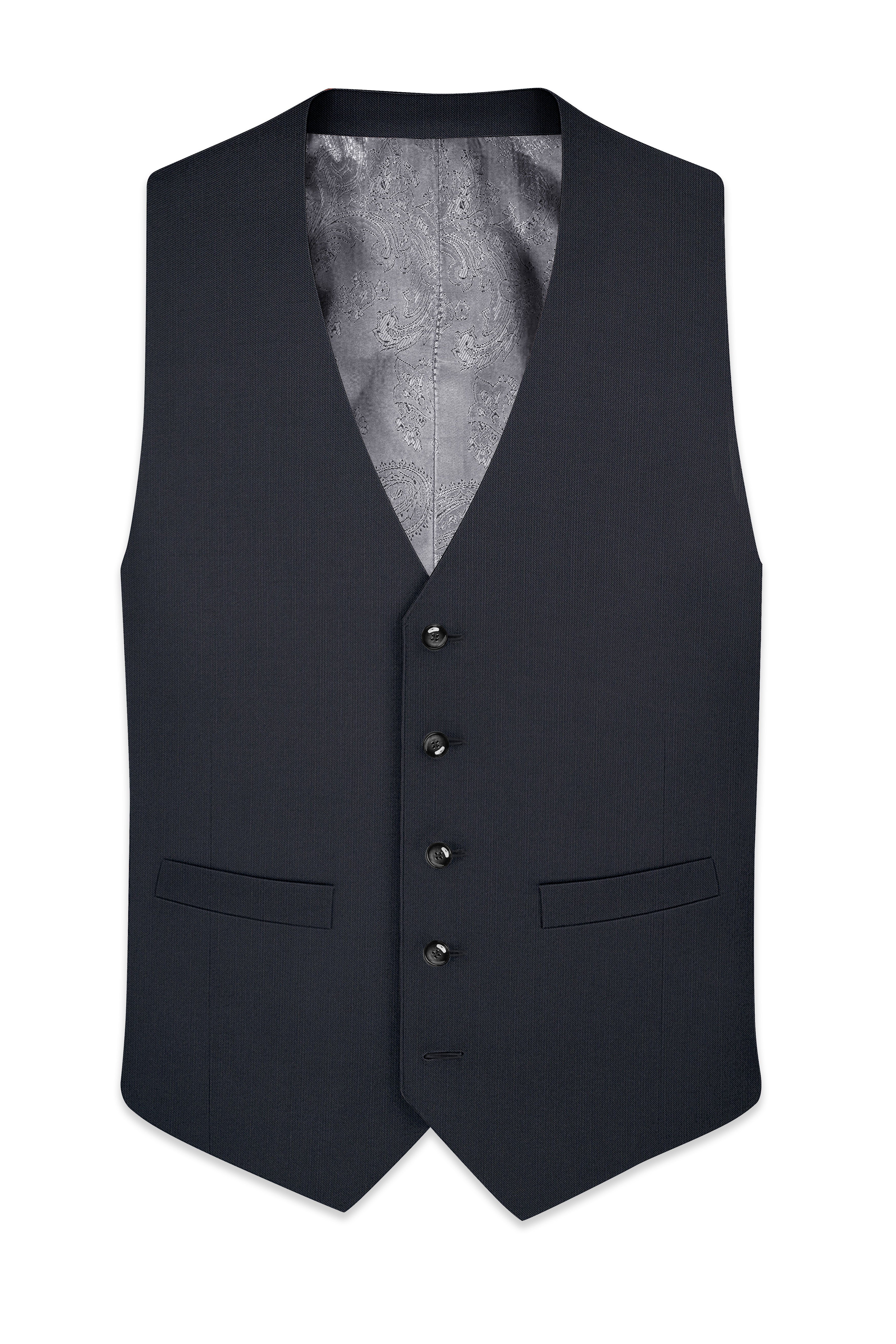 Argenvo-Baltic Sea Gray Wool Rich Waistcoats