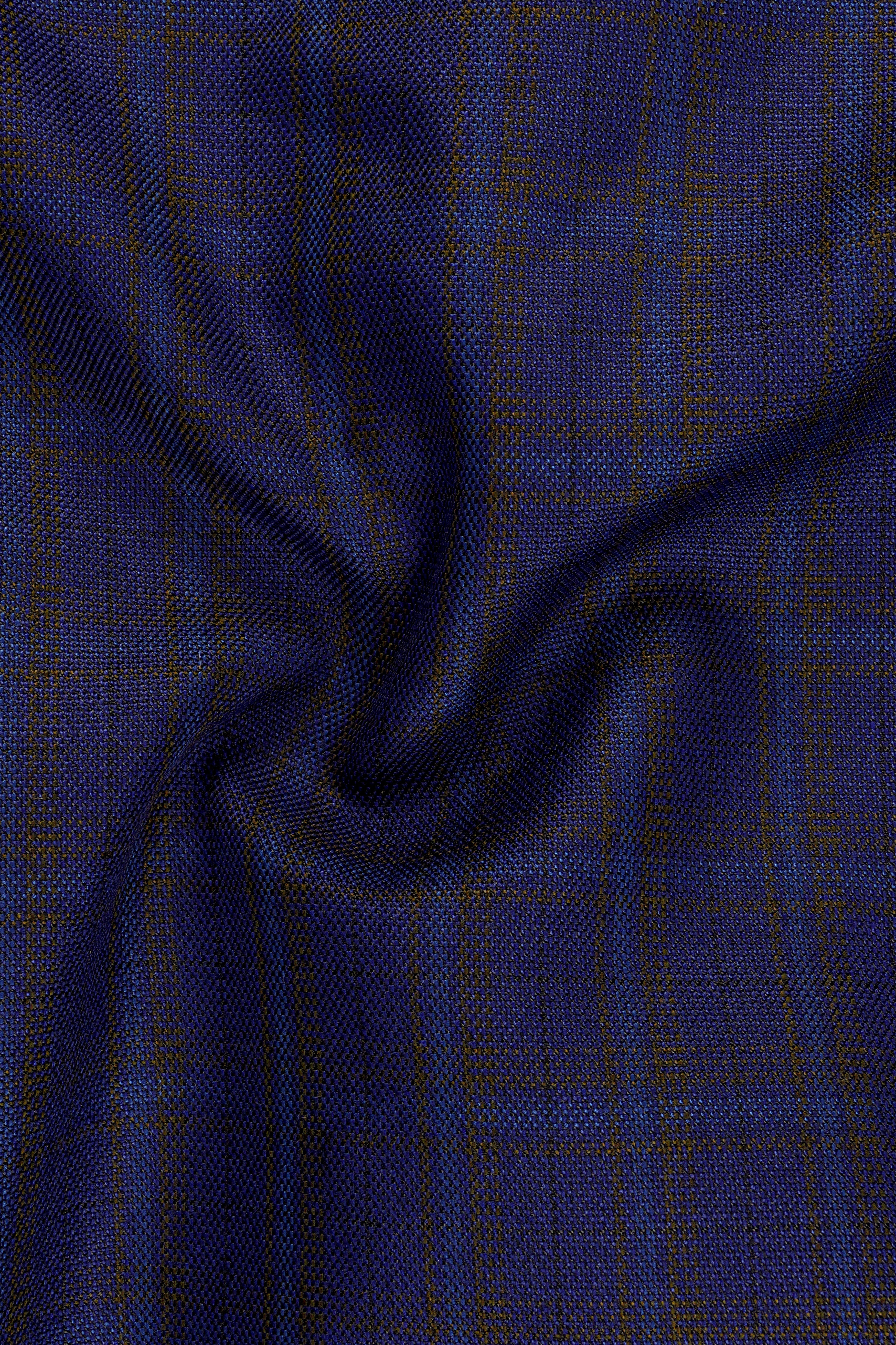 Plaivoro-Halti Blue Plaid Wool Rich Waistcoat