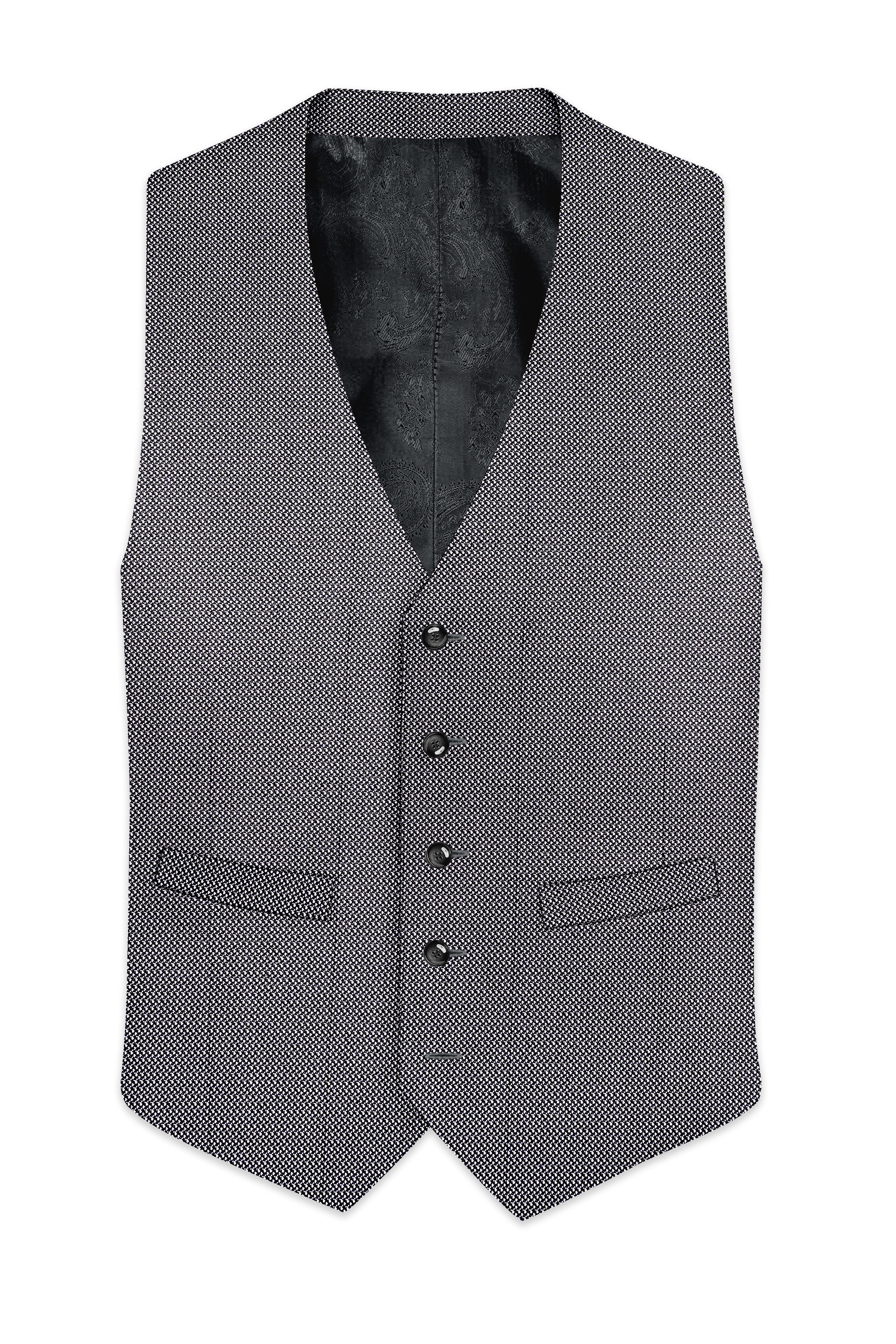 Cinerro-Dova Gray Textured Wool Rich Waistcoat