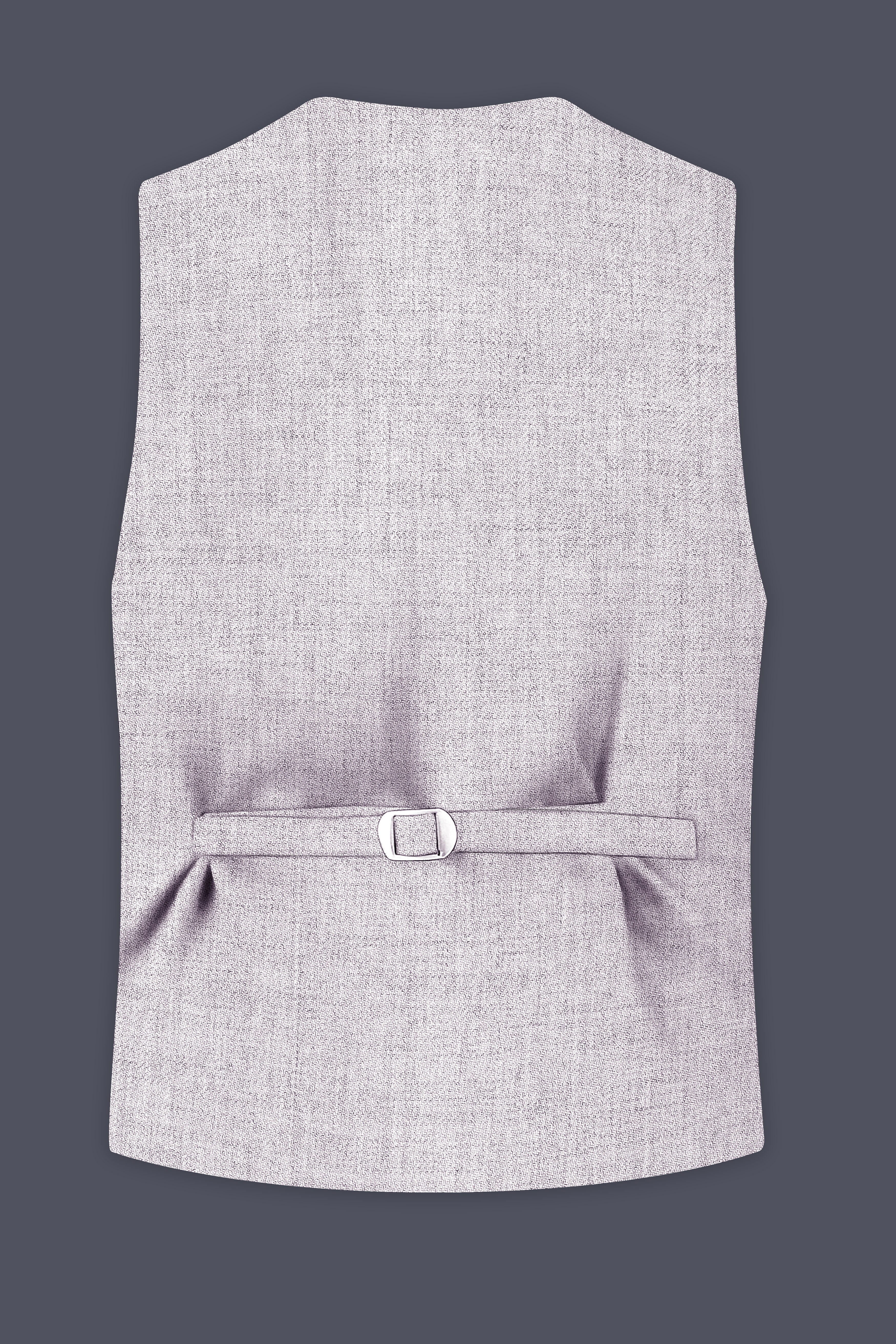 Glacier-Lilac Gray Textured Tweed Waistcoat