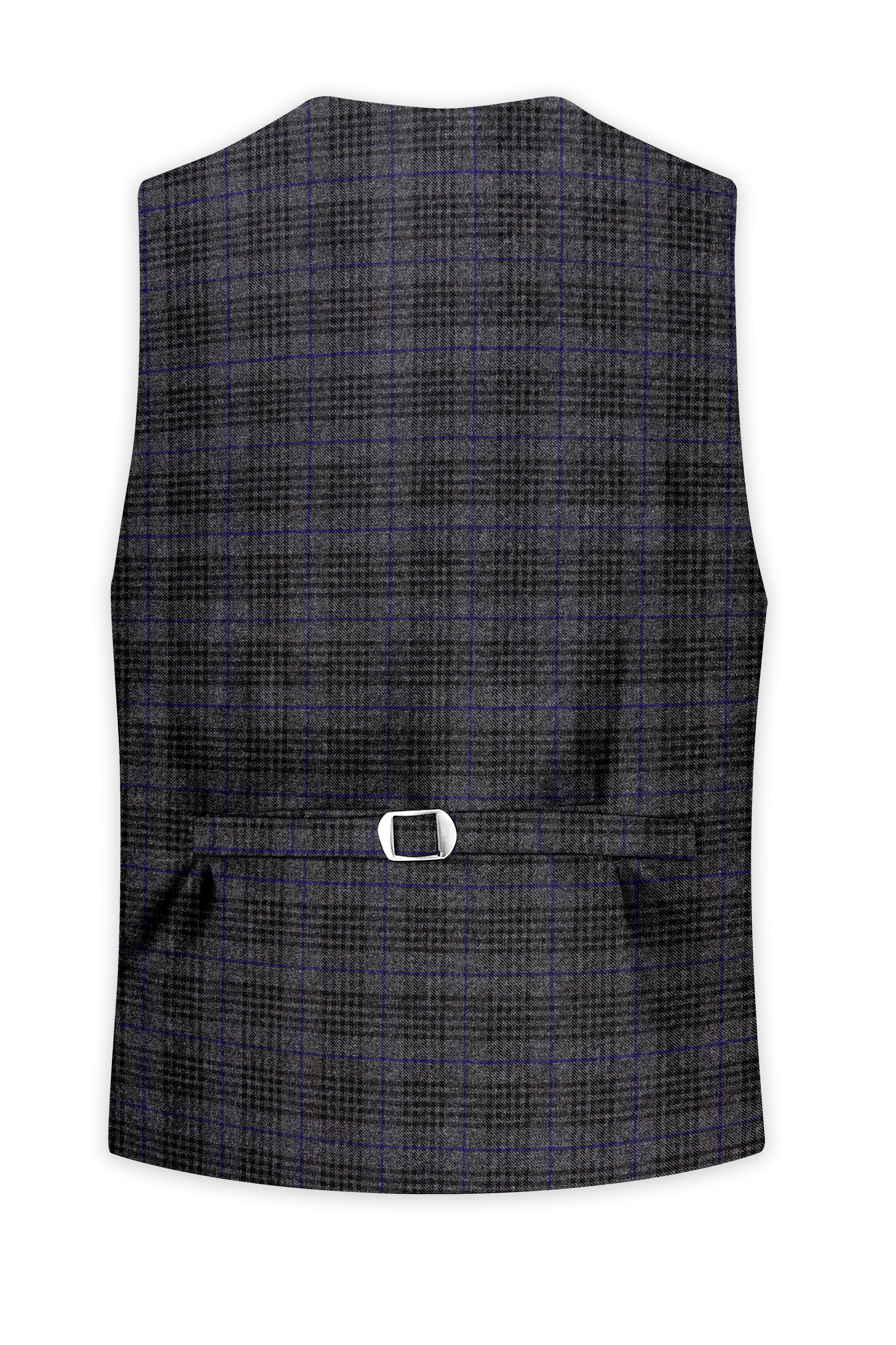 Cinerro-Shark Gray Plaid Tweed Waistcoat