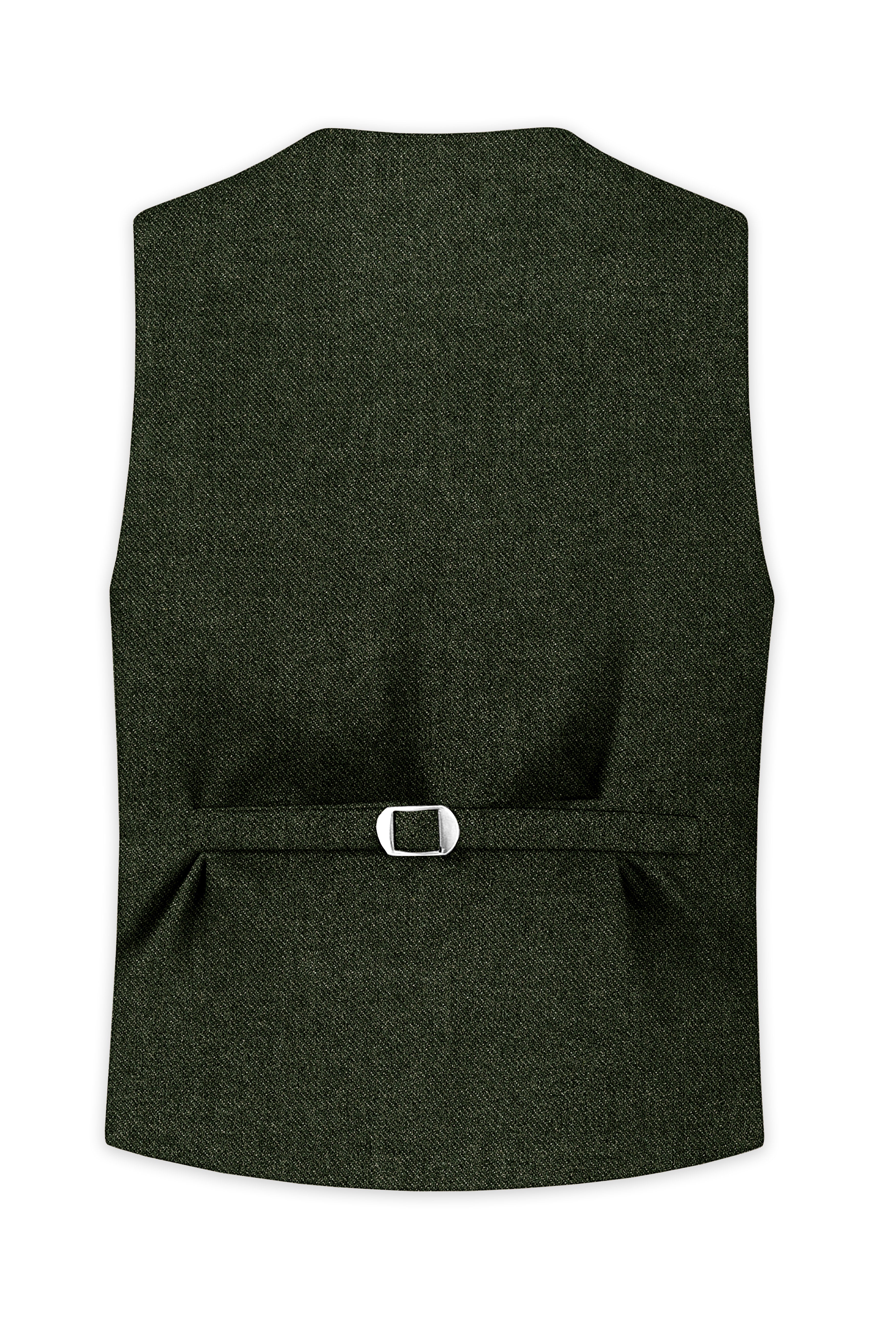 Olvoro-Rifle Green Textured Tweed Waistcoat