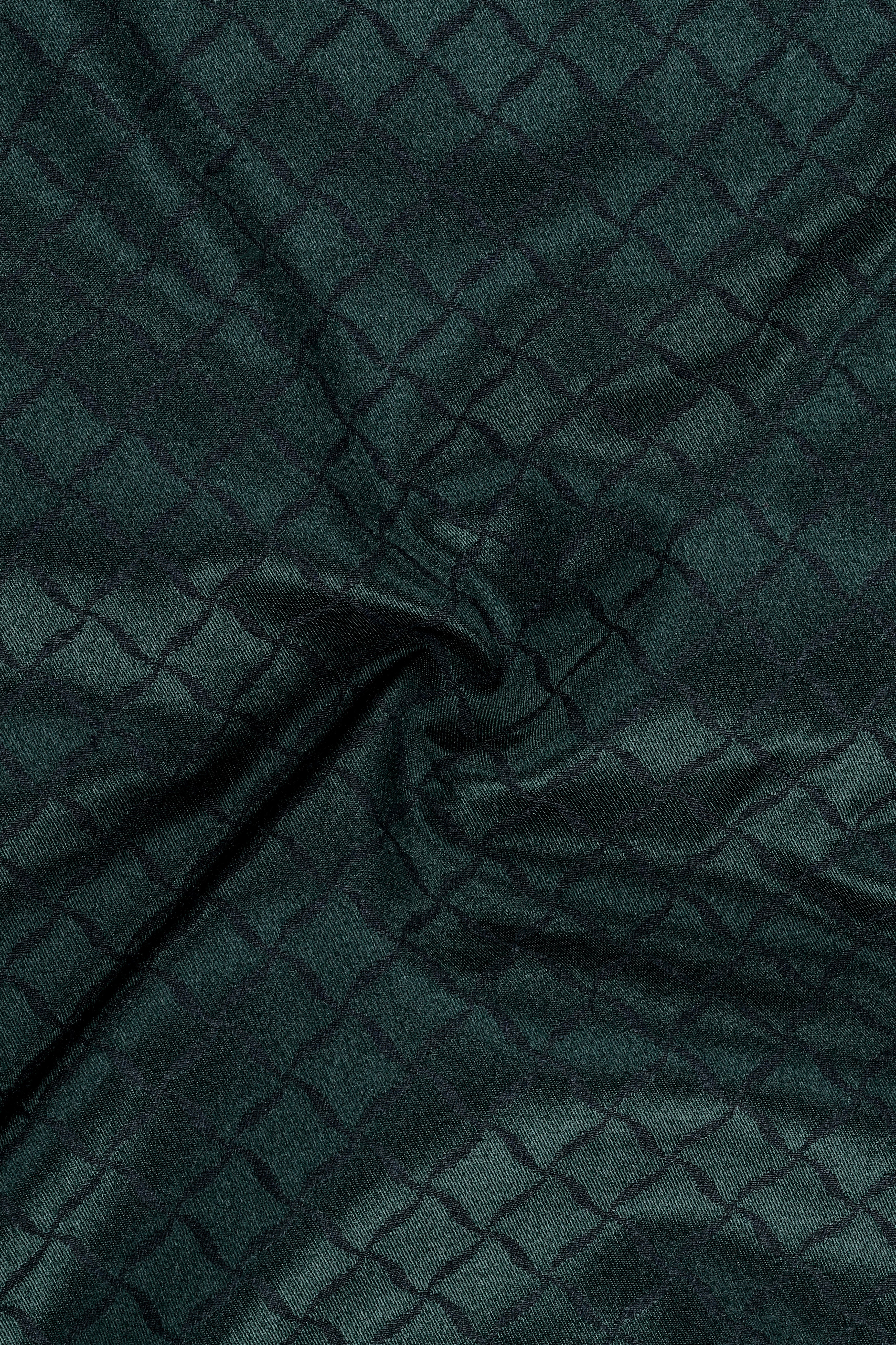 Gunmetal Green Jacquard Textured Designer Waistcoat