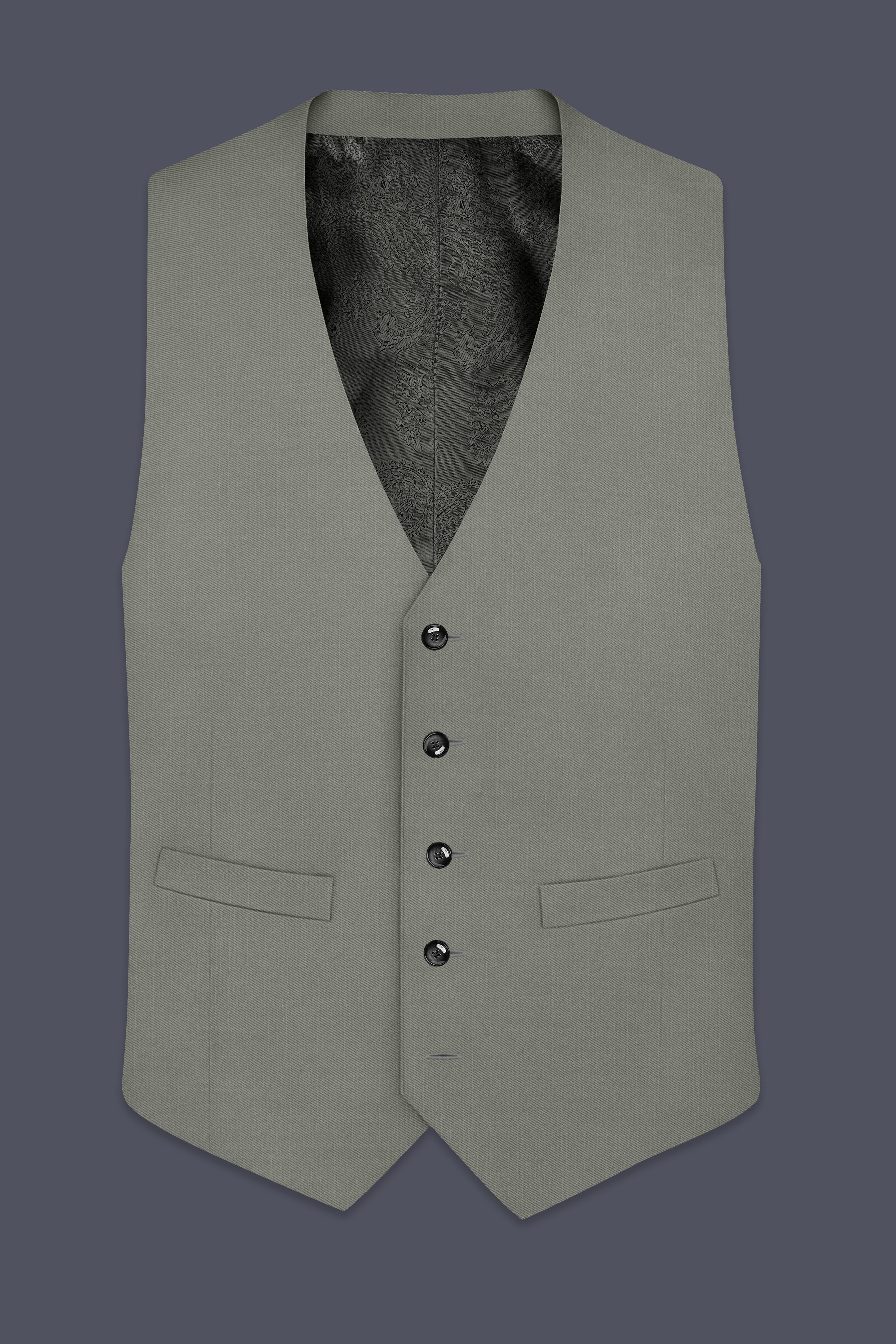 Verdure-Sage Green Wool Rich Waistcoat