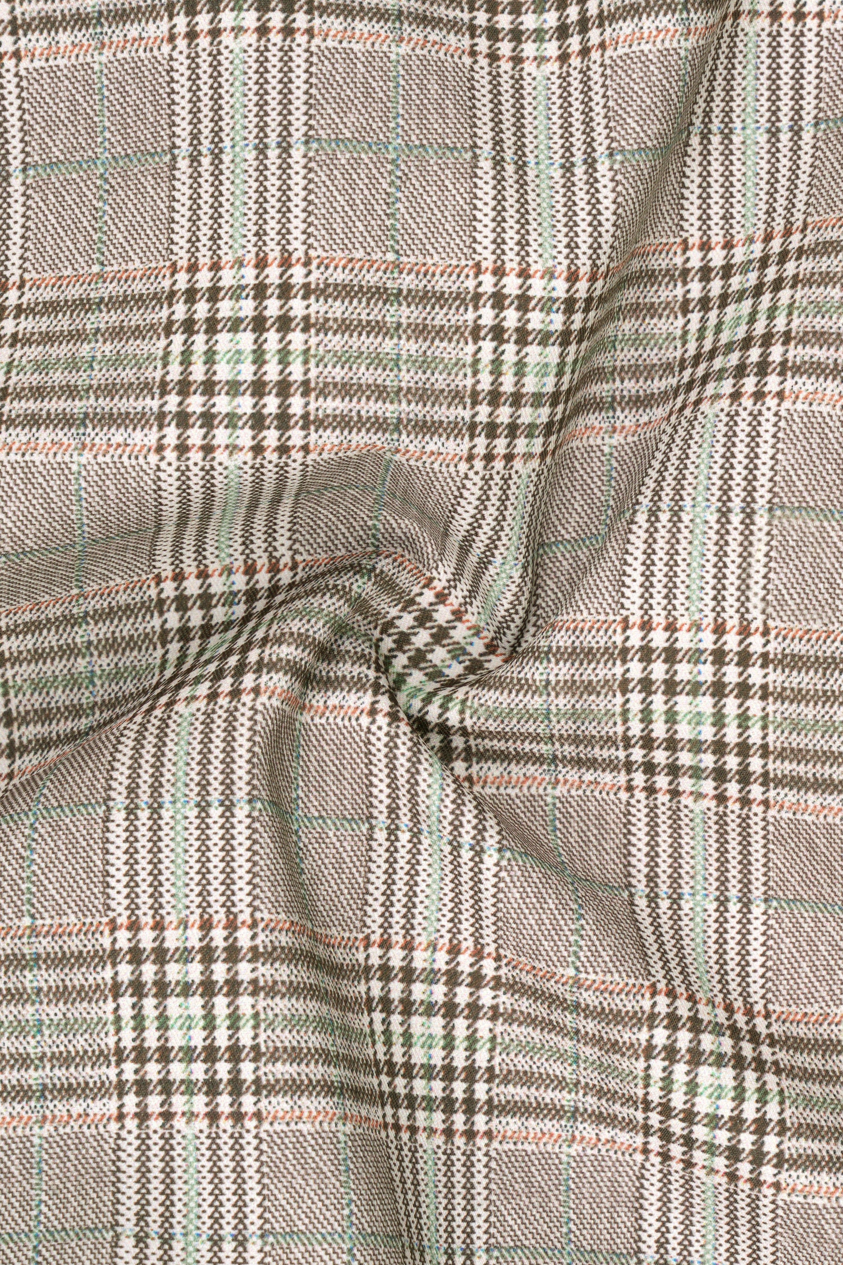 Truffle-Café Noir Brown Plaid Wool Rich Waistcoat