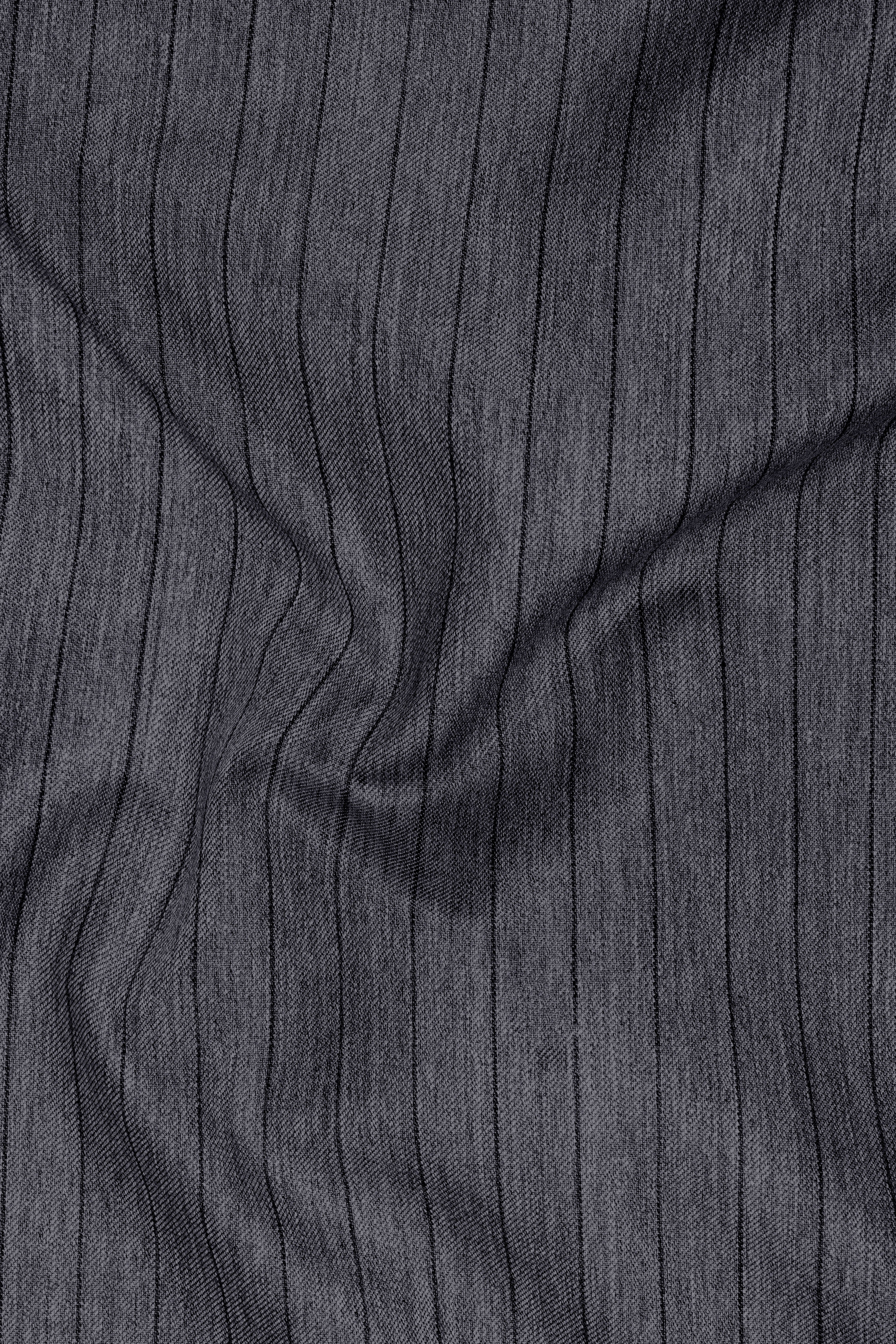 Noctaro-Vampire Gray Pin Striped Wool Rich Slight Stretch Waistcoat