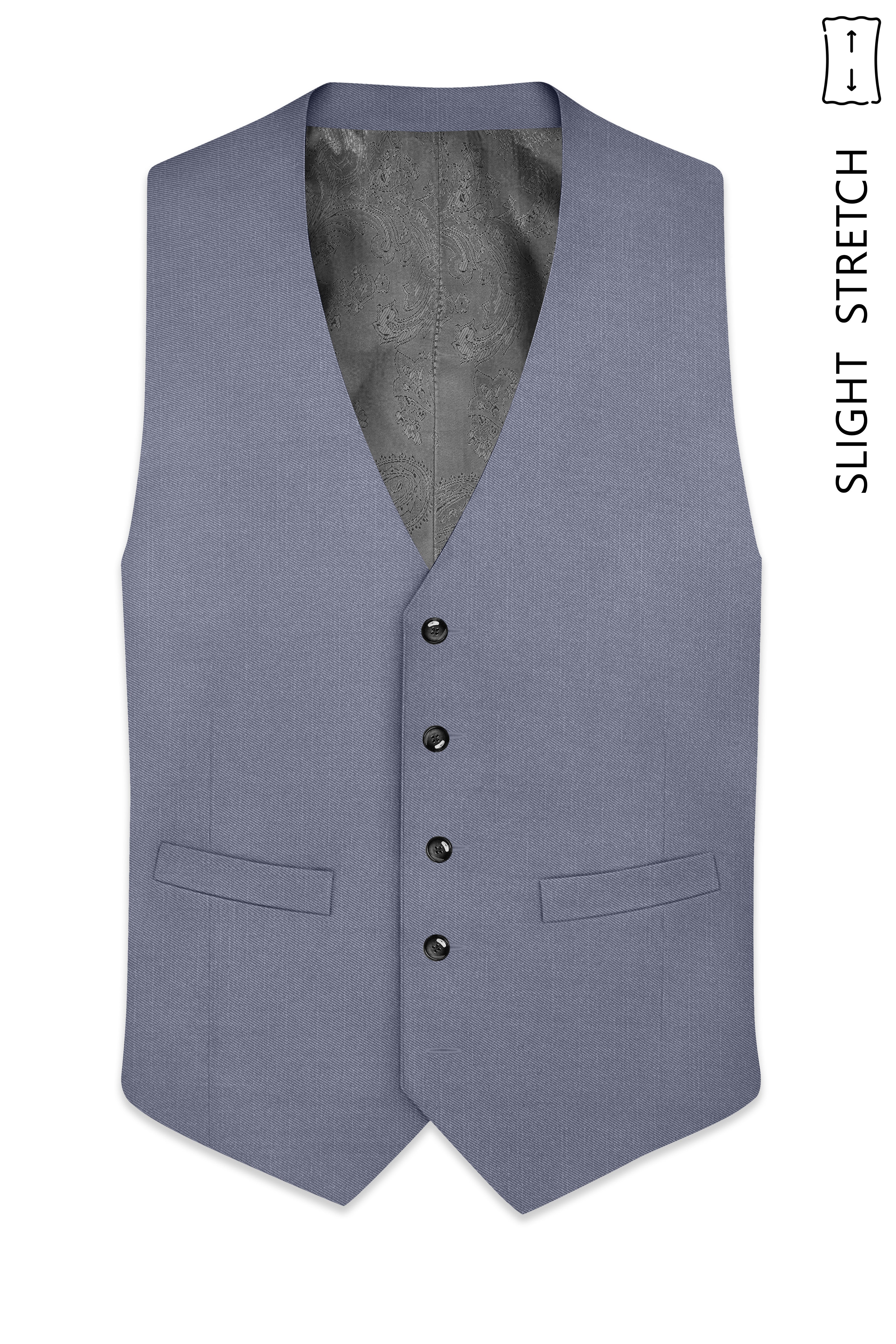 Grisoro-Storm Gray Wool Rich Slight Stretch Waistcoat
