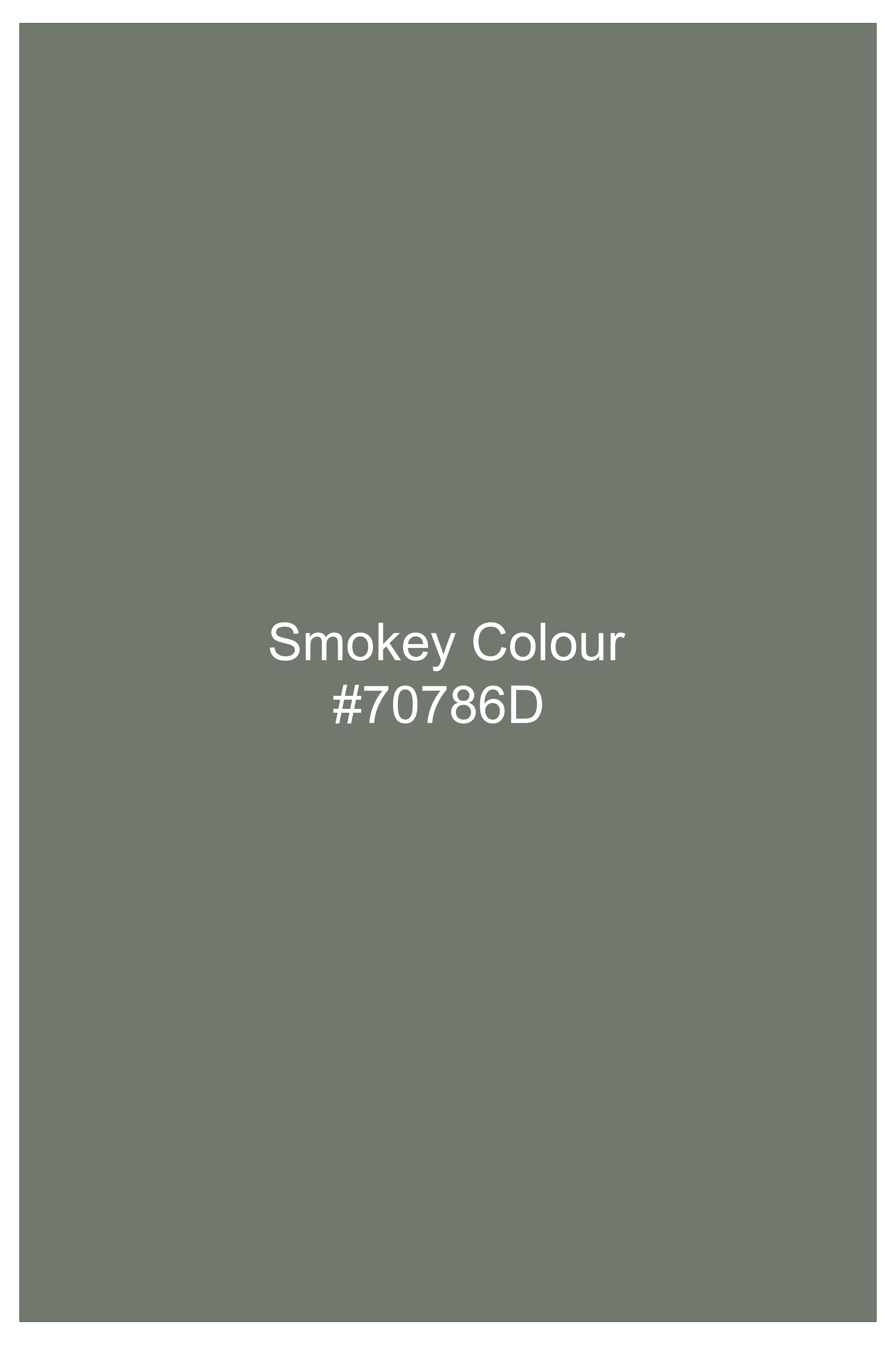 Sage-Smokey Green Wool Rich Slight Stretch Waistcoat