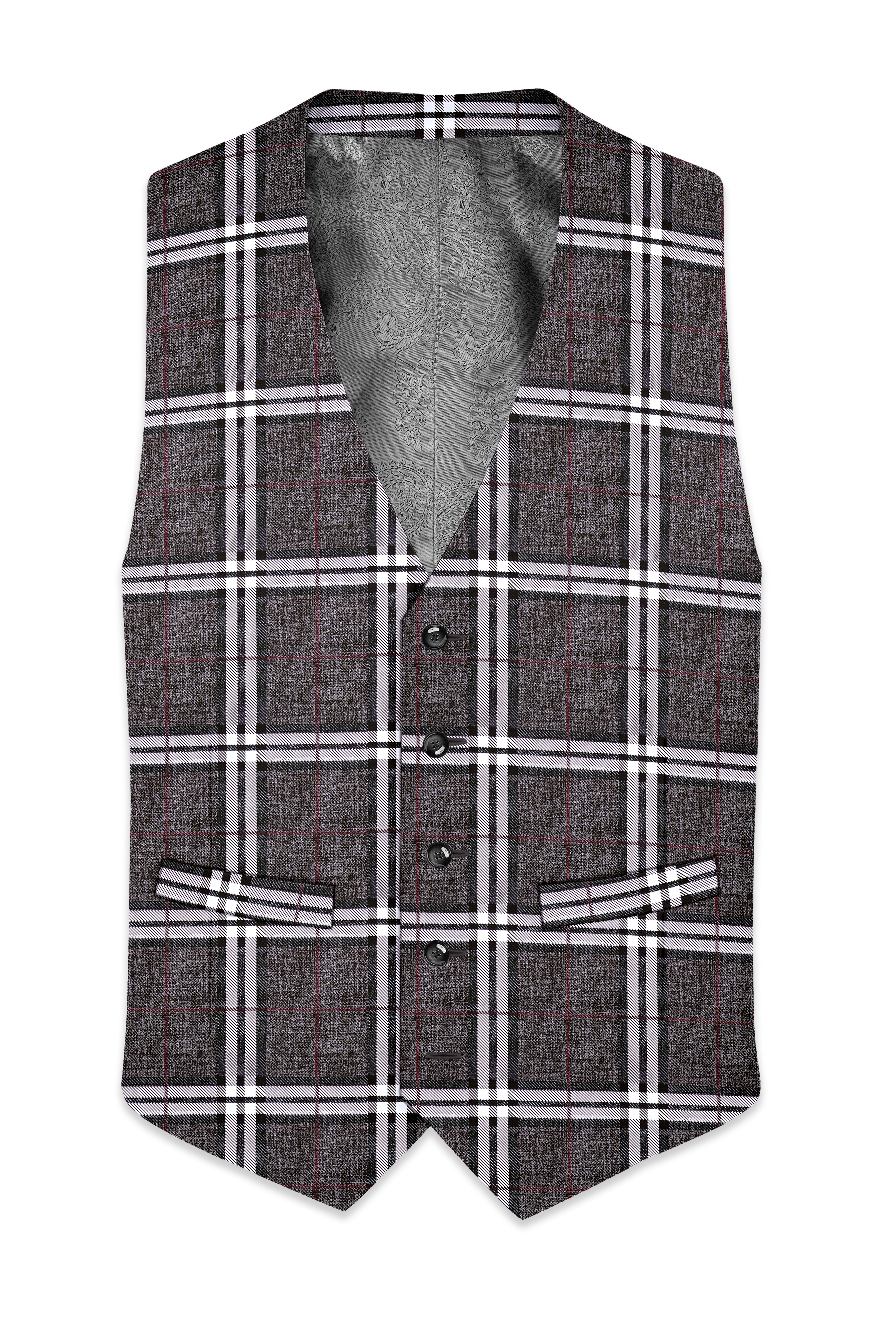 Axiom-Granite Gray Plaid Wool Rich Waistcoat
