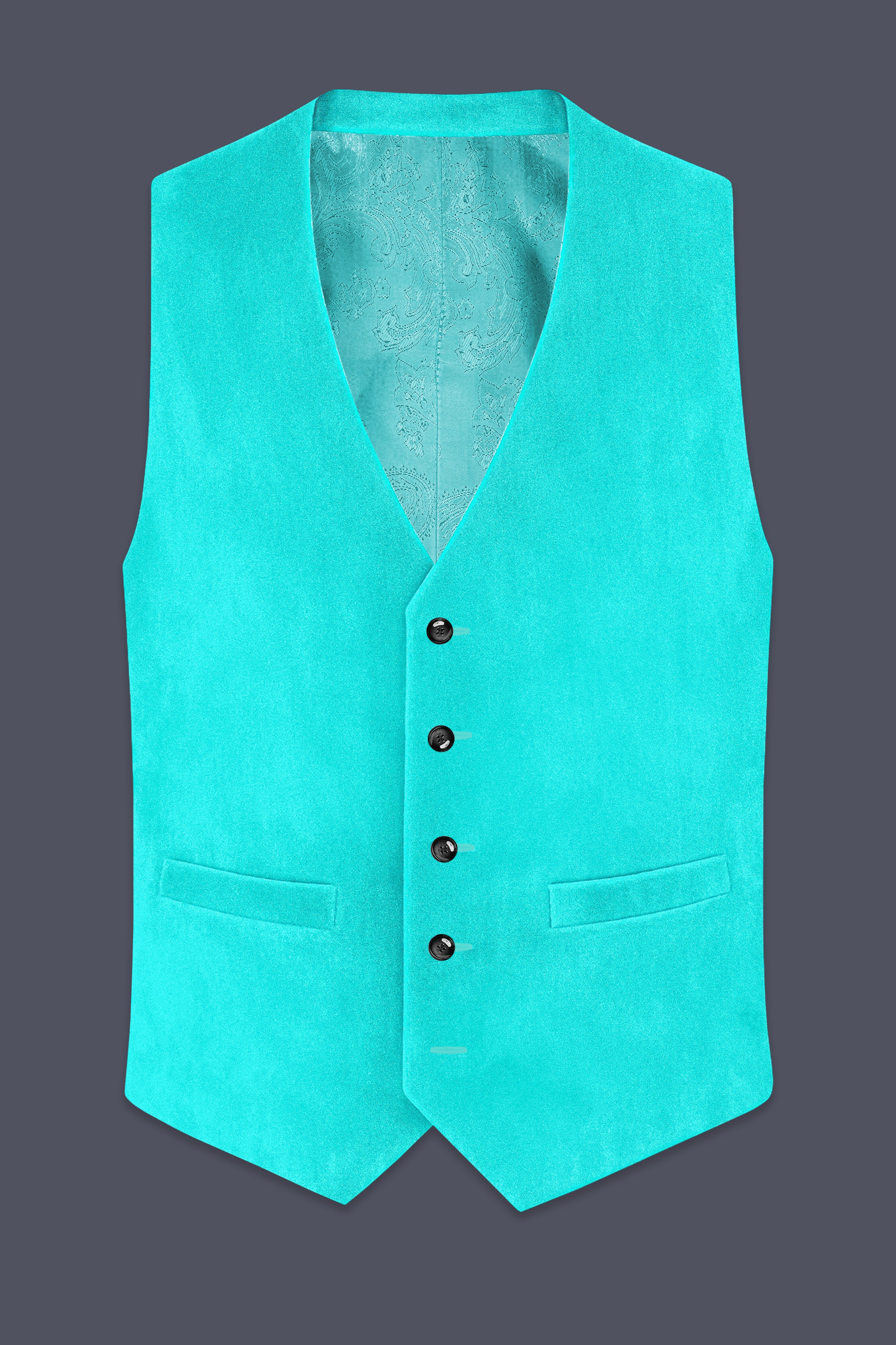 Sovereign-Turquoise Blue Velvet Waistcoat