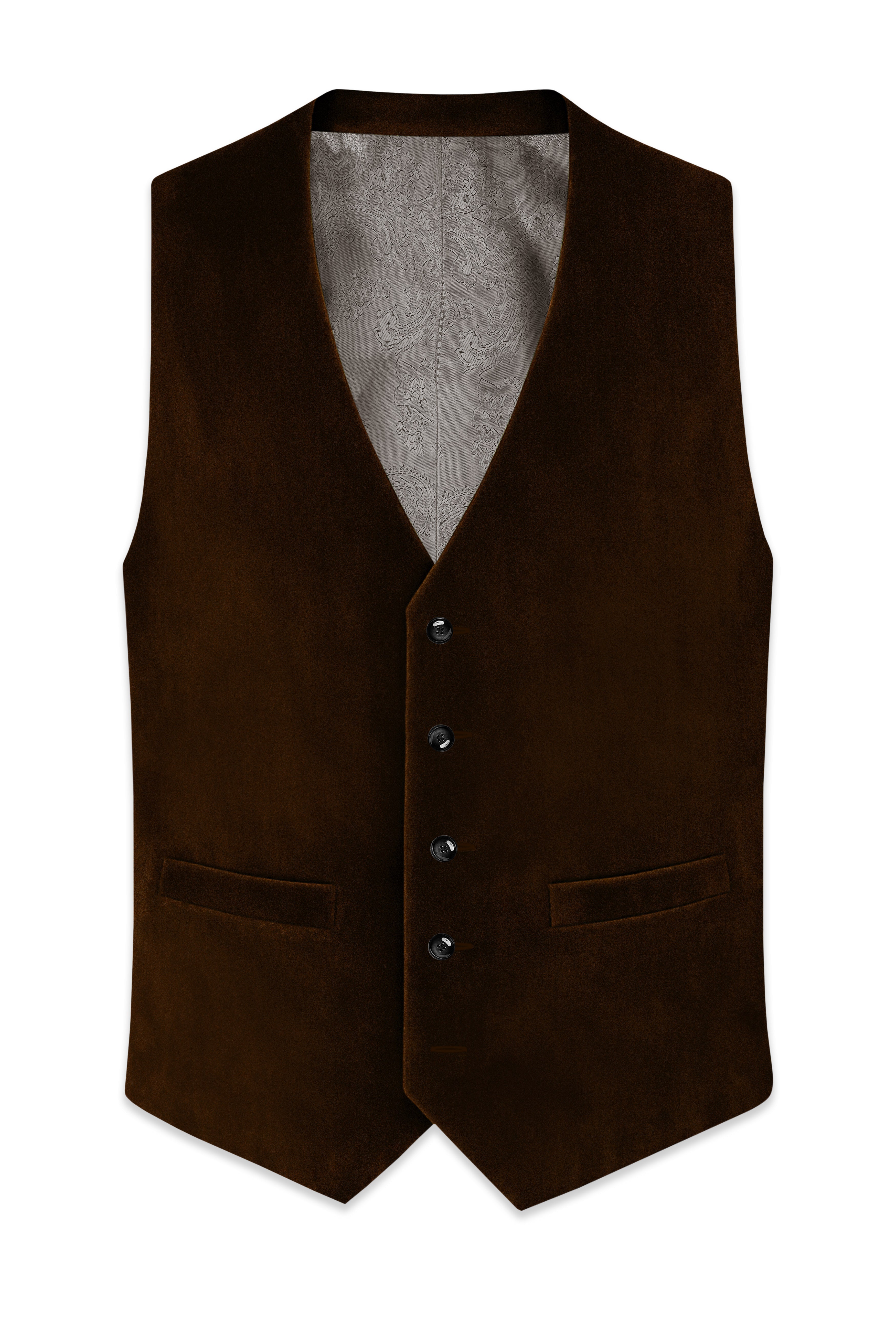 Torvex-Creole Brown Velvet Waistcoat