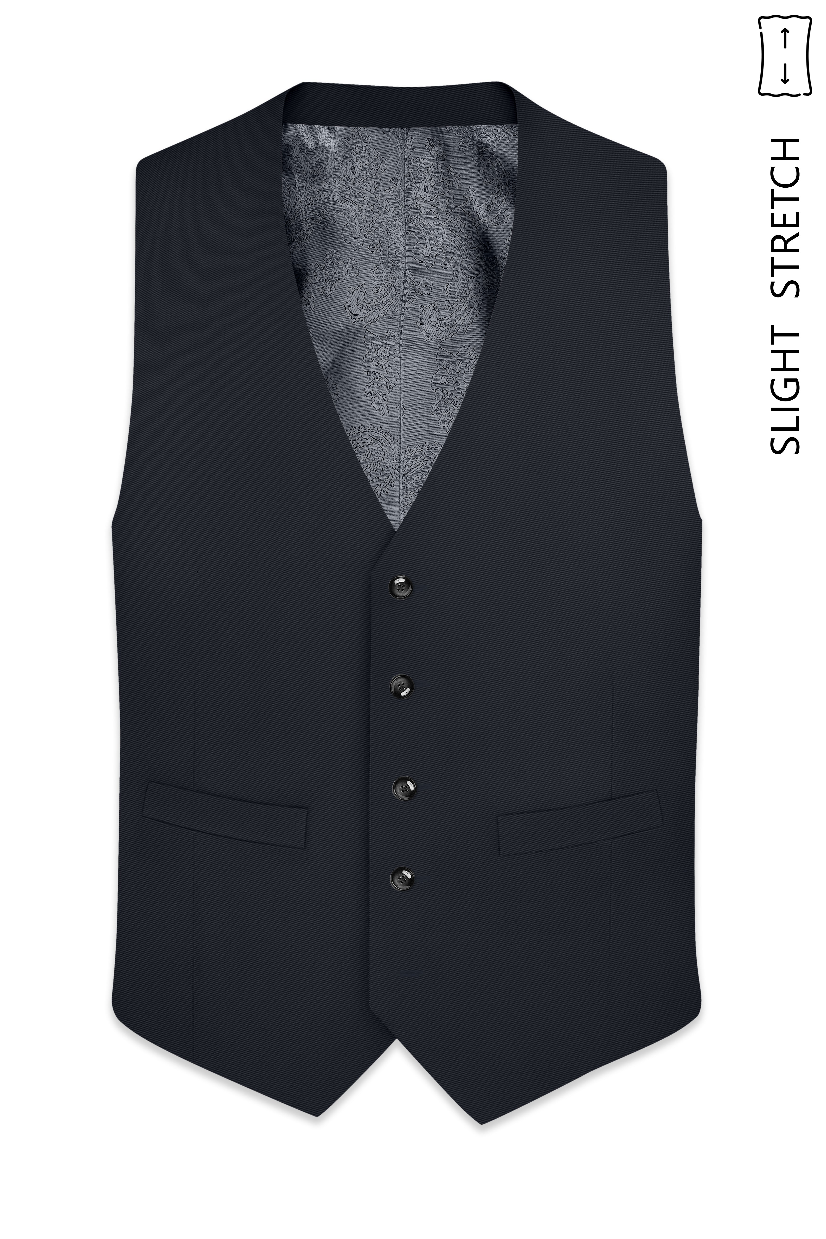 Sterling-Piano Gray Slight Stretch Subtle Sheen Poly-Viscose Waistcoat