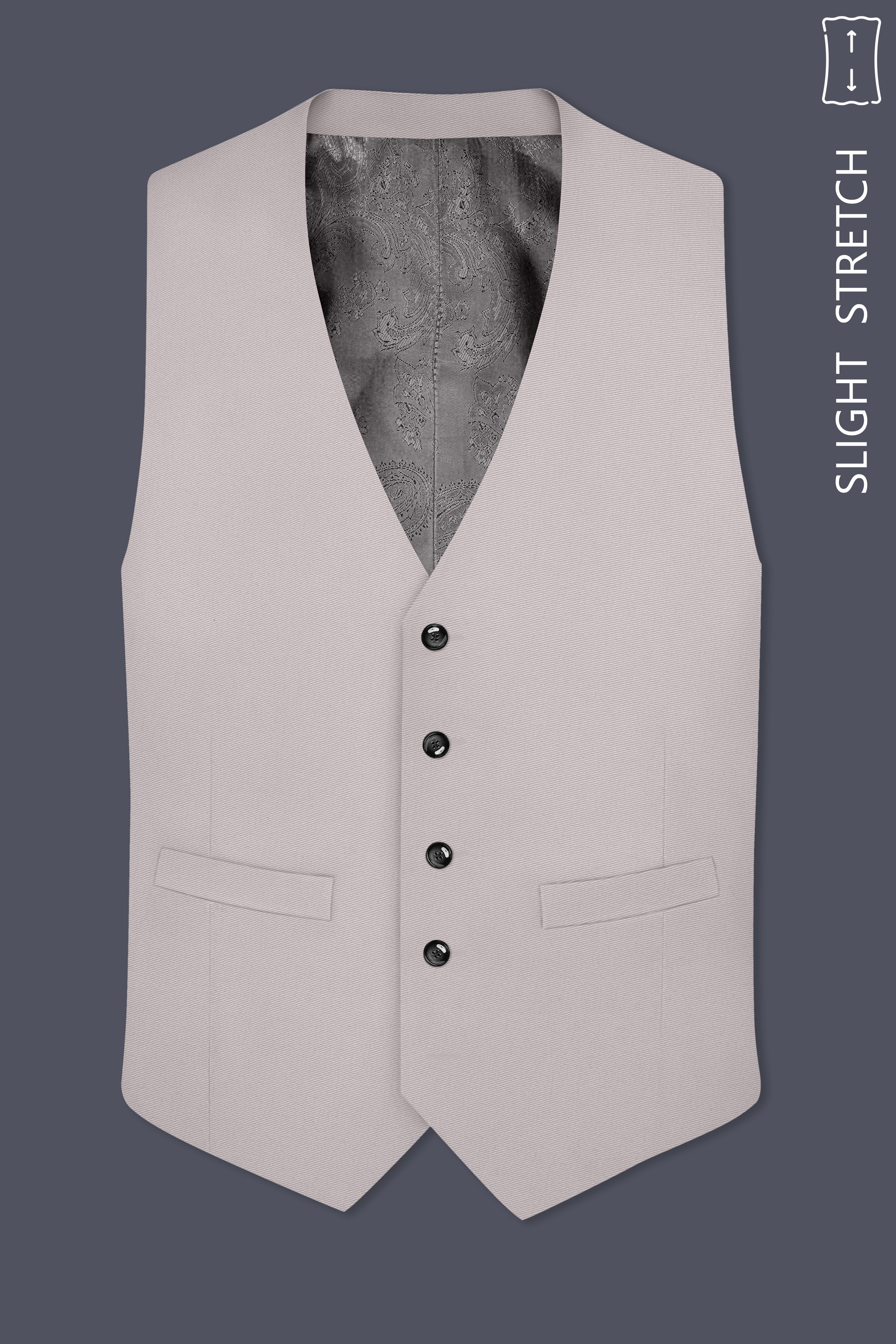 Lustre-Cloud Pink Slight Stretch Subtle Sheen Poly-Viscose Waistcoat