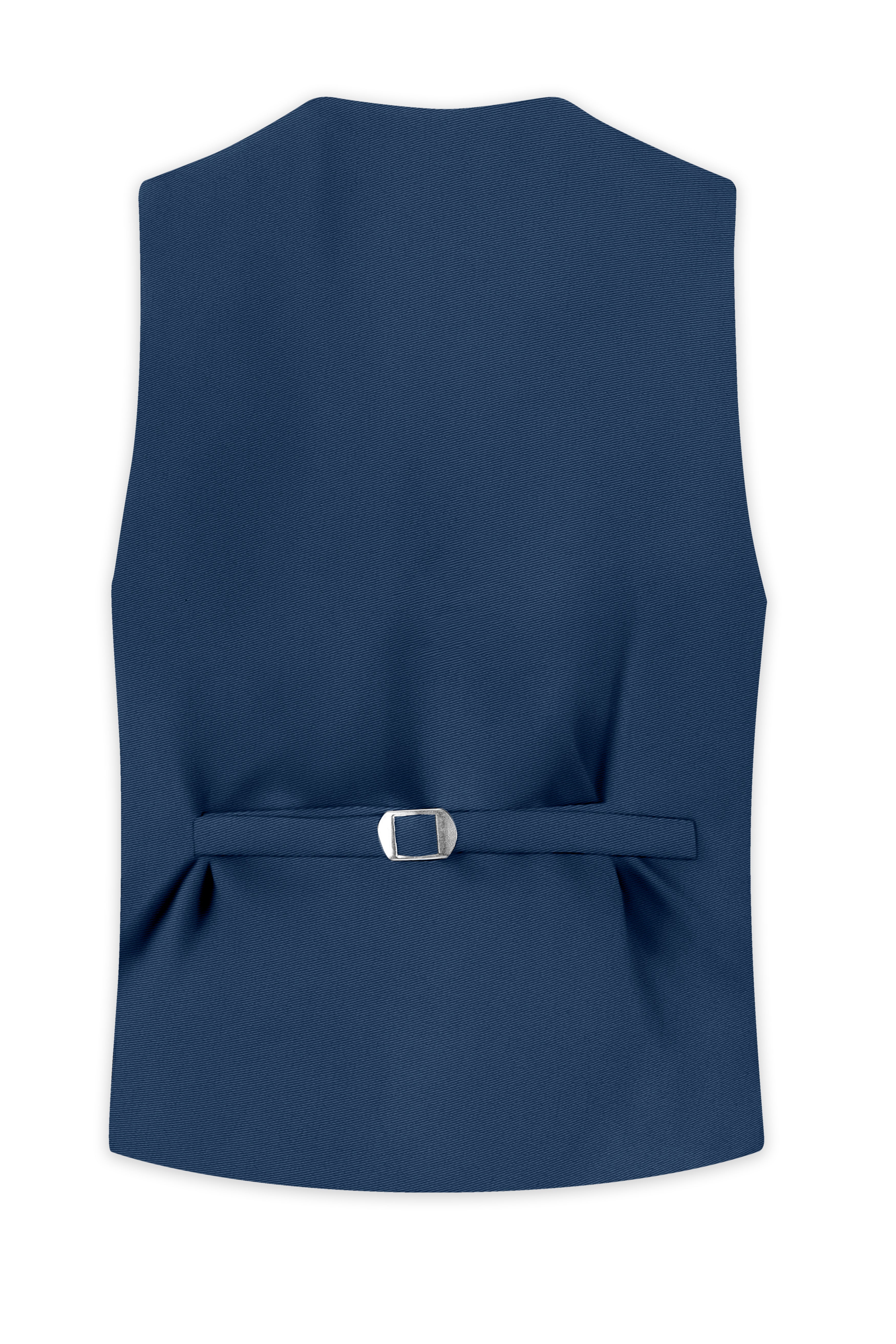 Azuron-Rhino Blue Slight Stretch Subtle Sheen Poly-Viscose Waistcoat