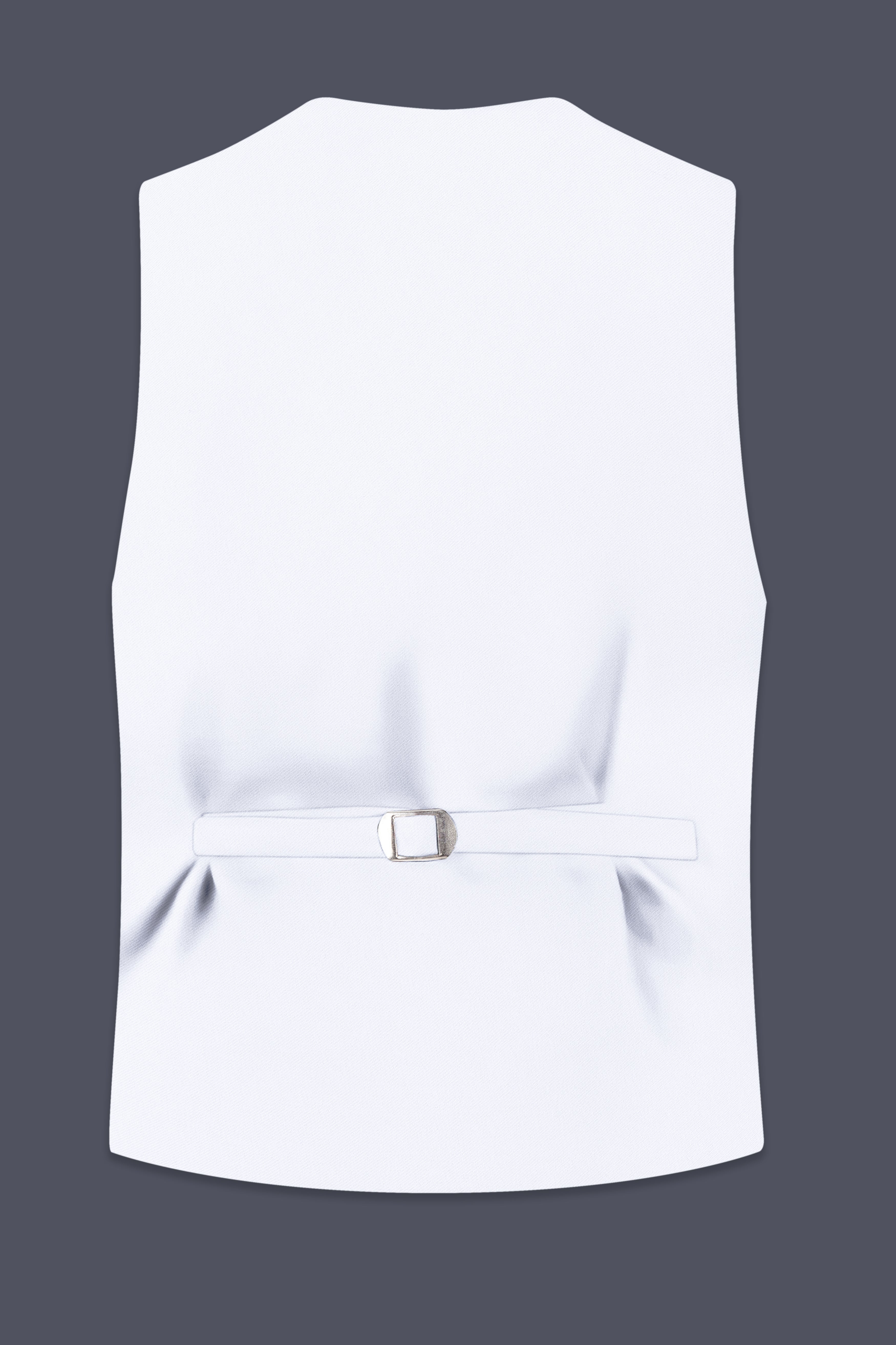 Ivory-Bright White Wool Rich Slight Stretch Waistcoat