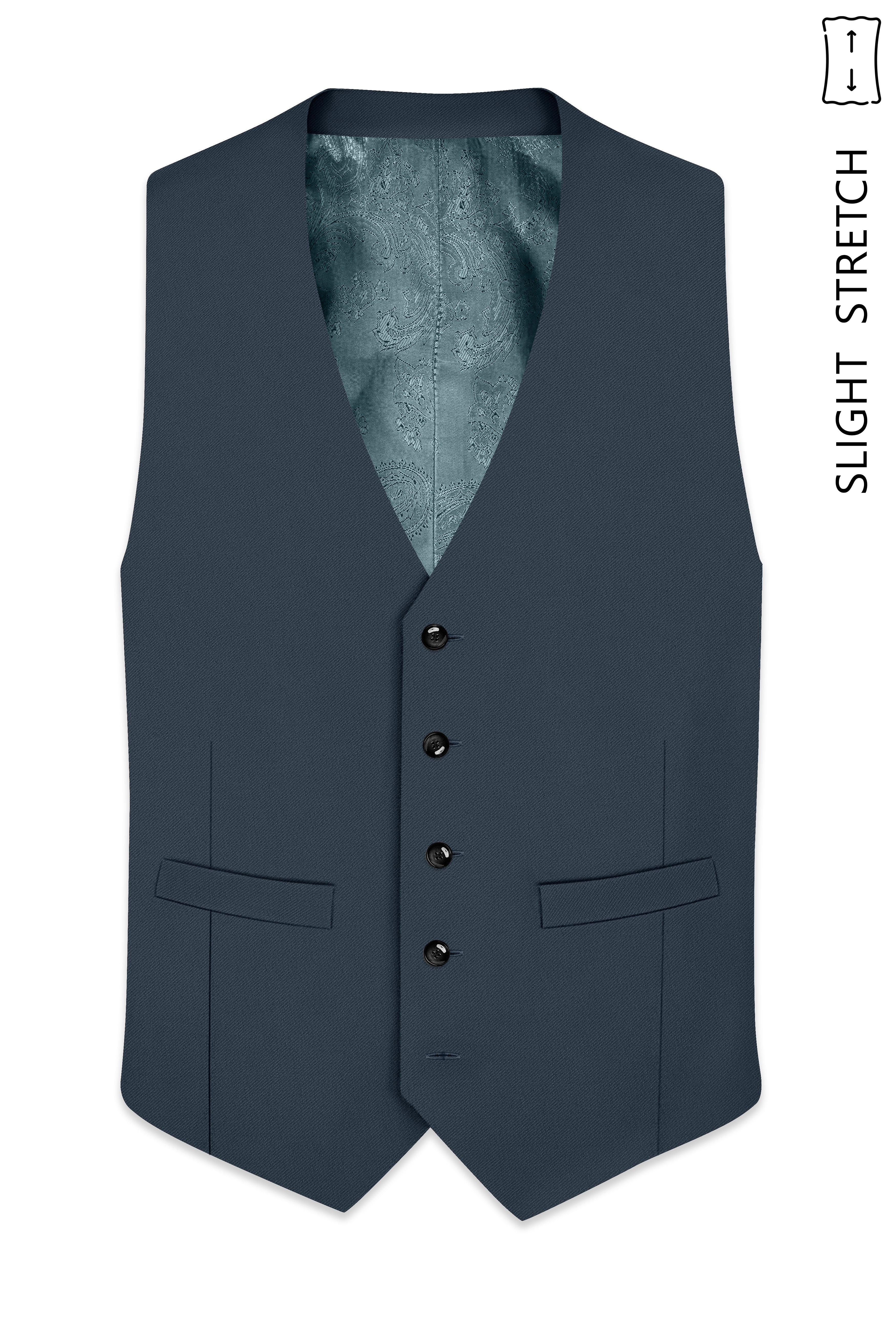 Titan-Shark Gray Wool Rich Slight Stretch Waistcoat