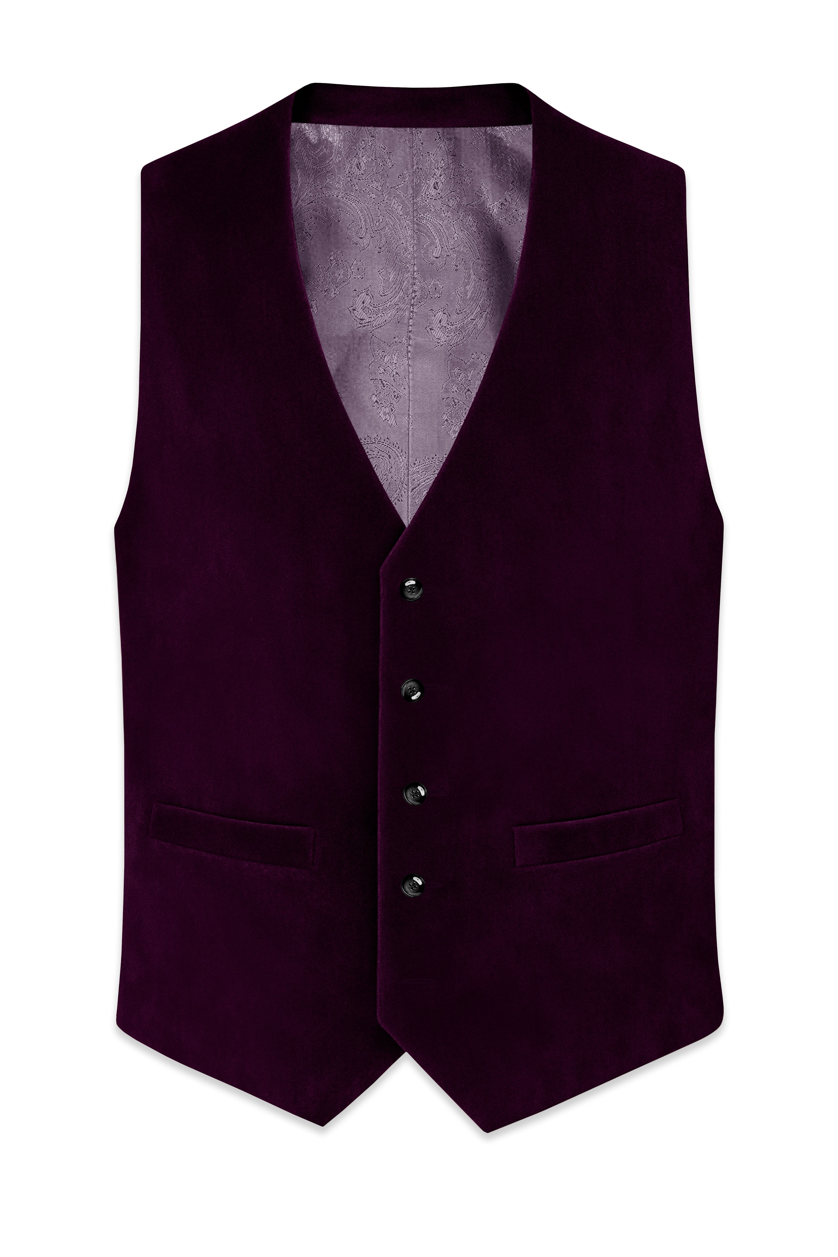 Regalis-Asphalt Purple Velvet Waistcoat