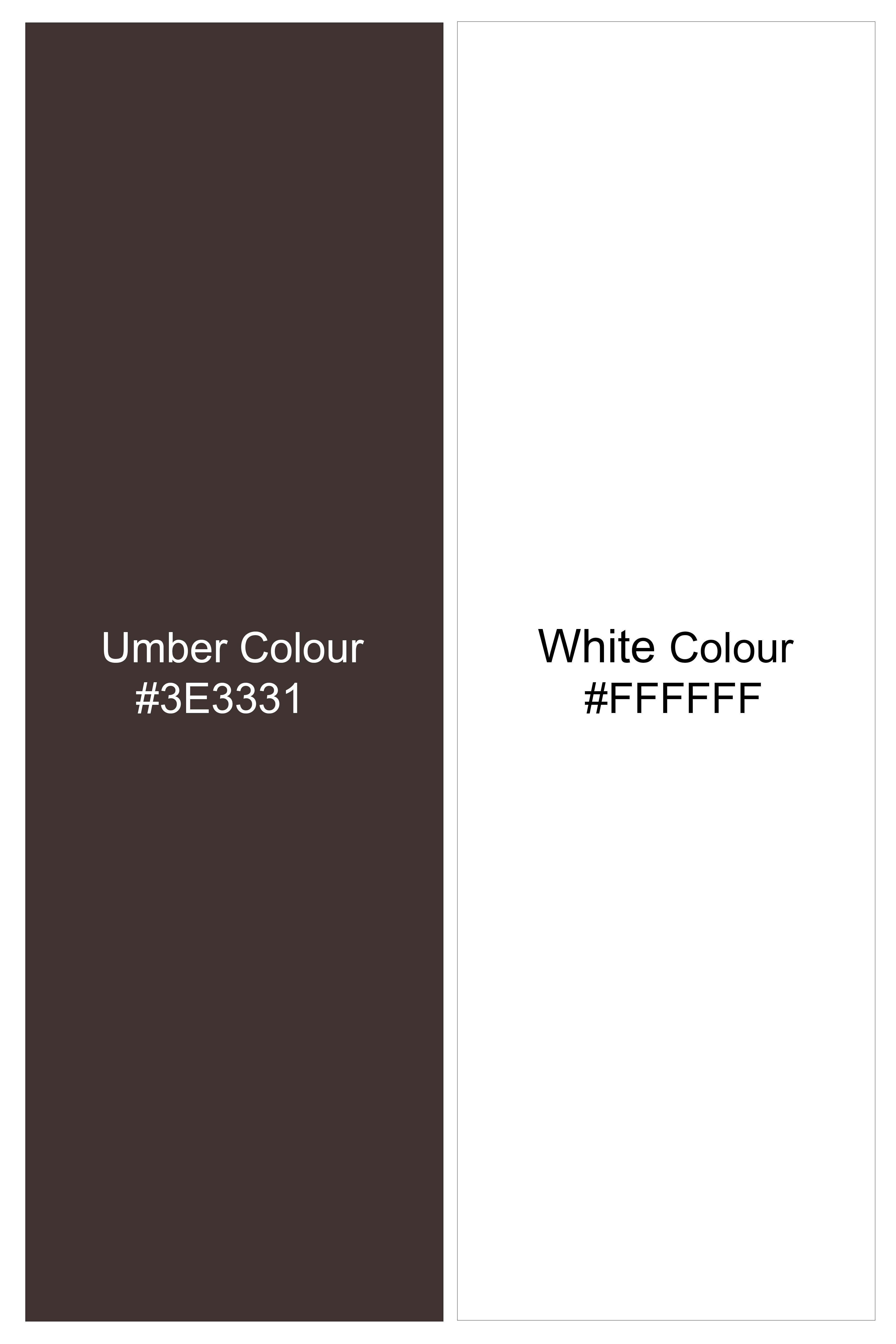 Sovereign-Umber Brown And Bright White Chalk Striped Wool Rich Slight Stretch Waistcoat
