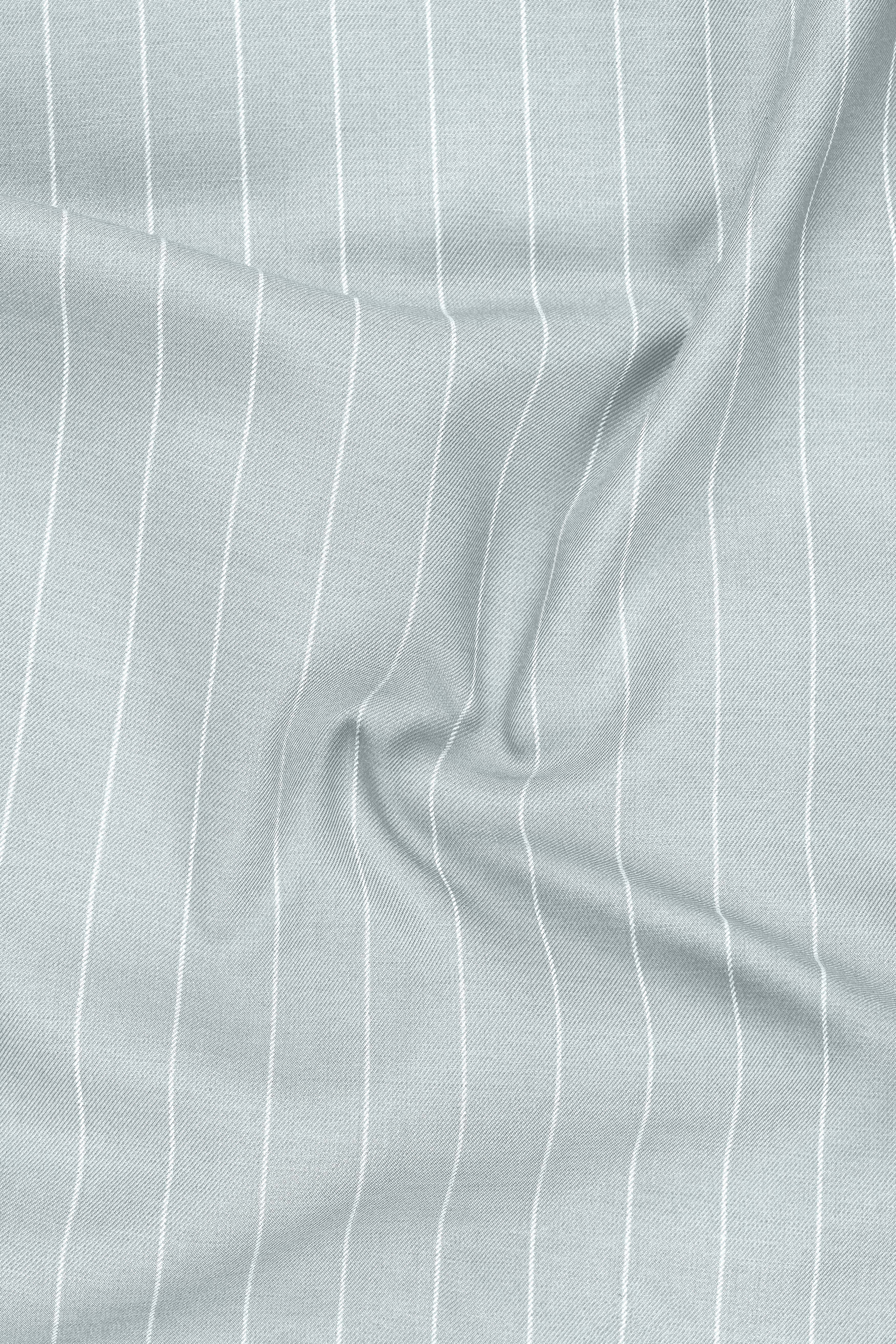 Slate-Tiara Gray And Bright White Chalk Striped Wool Rich Slight Stretch Waistcoat