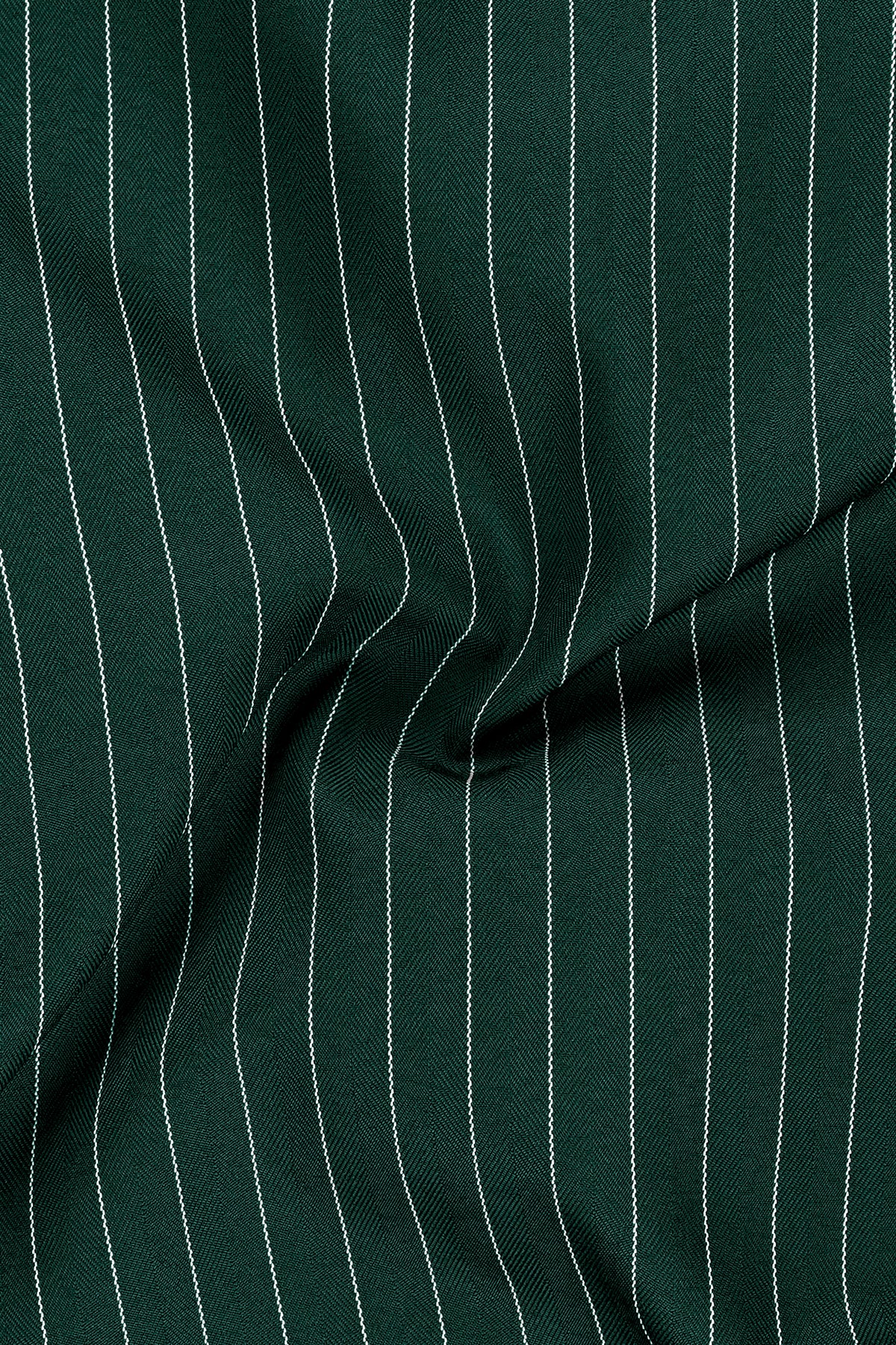 Arbor-Timber Green Herringbone Striped Wool Rich Slight Stretch Waistcoat