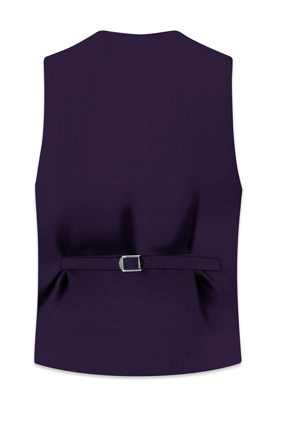 Mauve-Cedar Purple Diamond Textured Wool Rich Slight Stretch Waistcoat