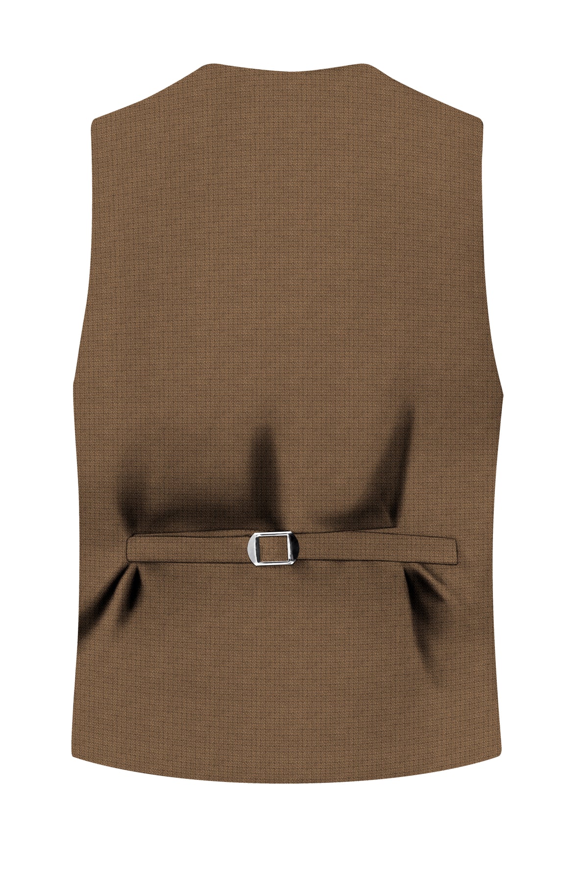 Cordovan-Mondo Brown Diamond Textured Wool Rich Slight Stretch Waistcoat