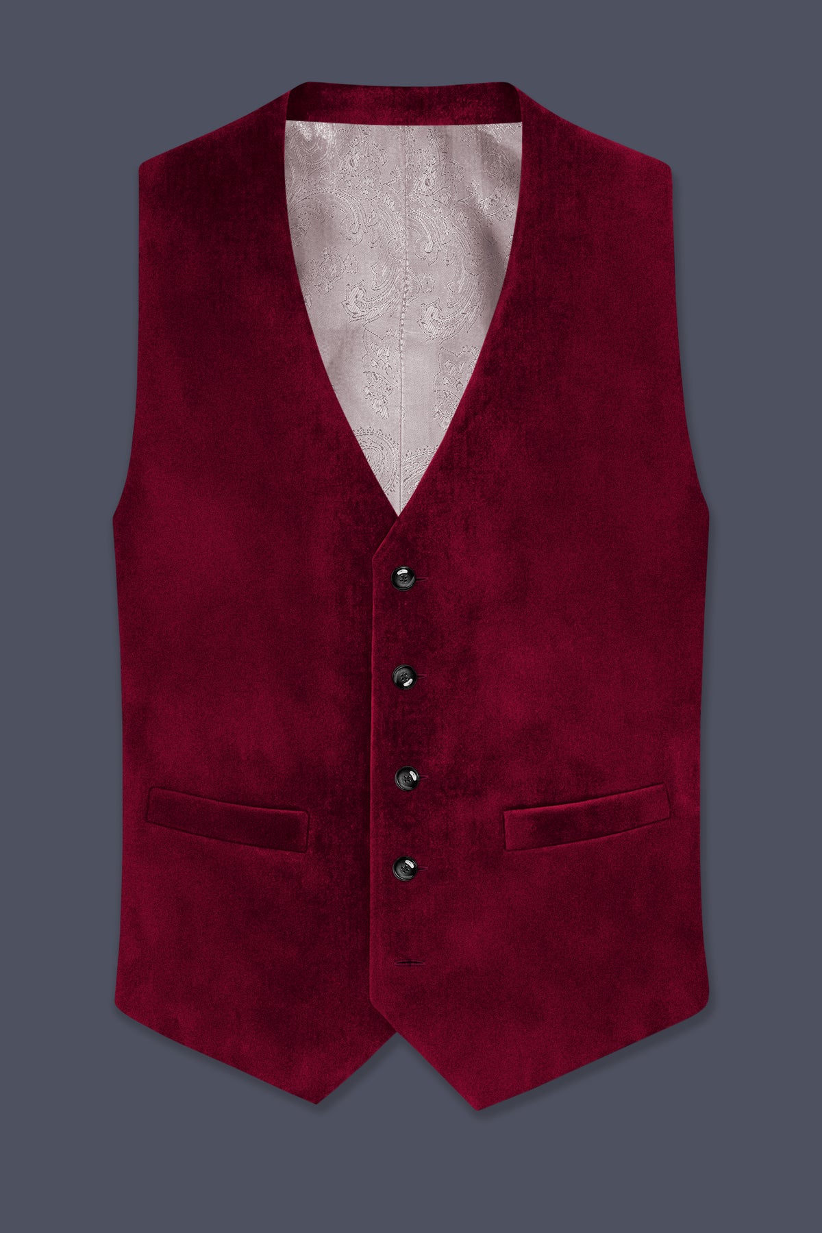 Nocturne-Cab Sav Maroon Velvet Waistcoat