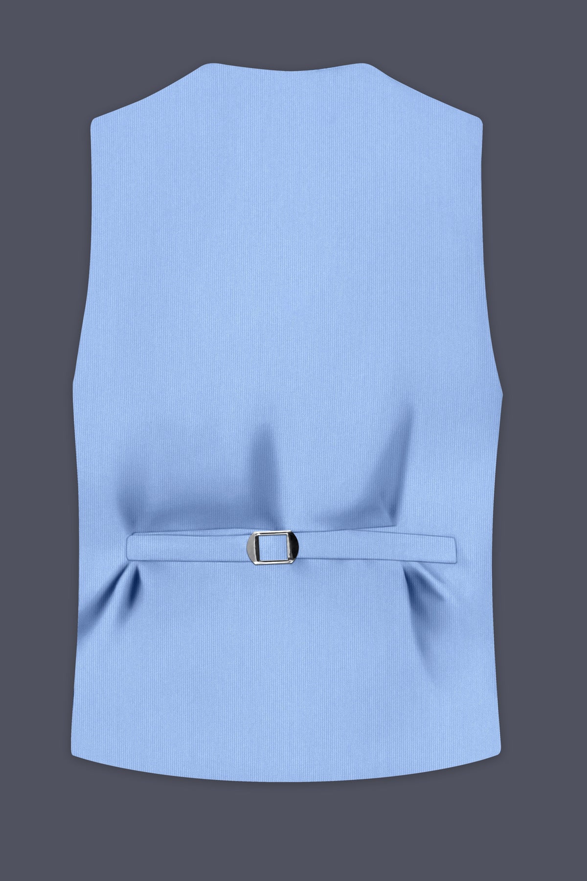Cobalt-Jordy Blue Diamond Textured Wool Rich Slight Stretch Waistcoat