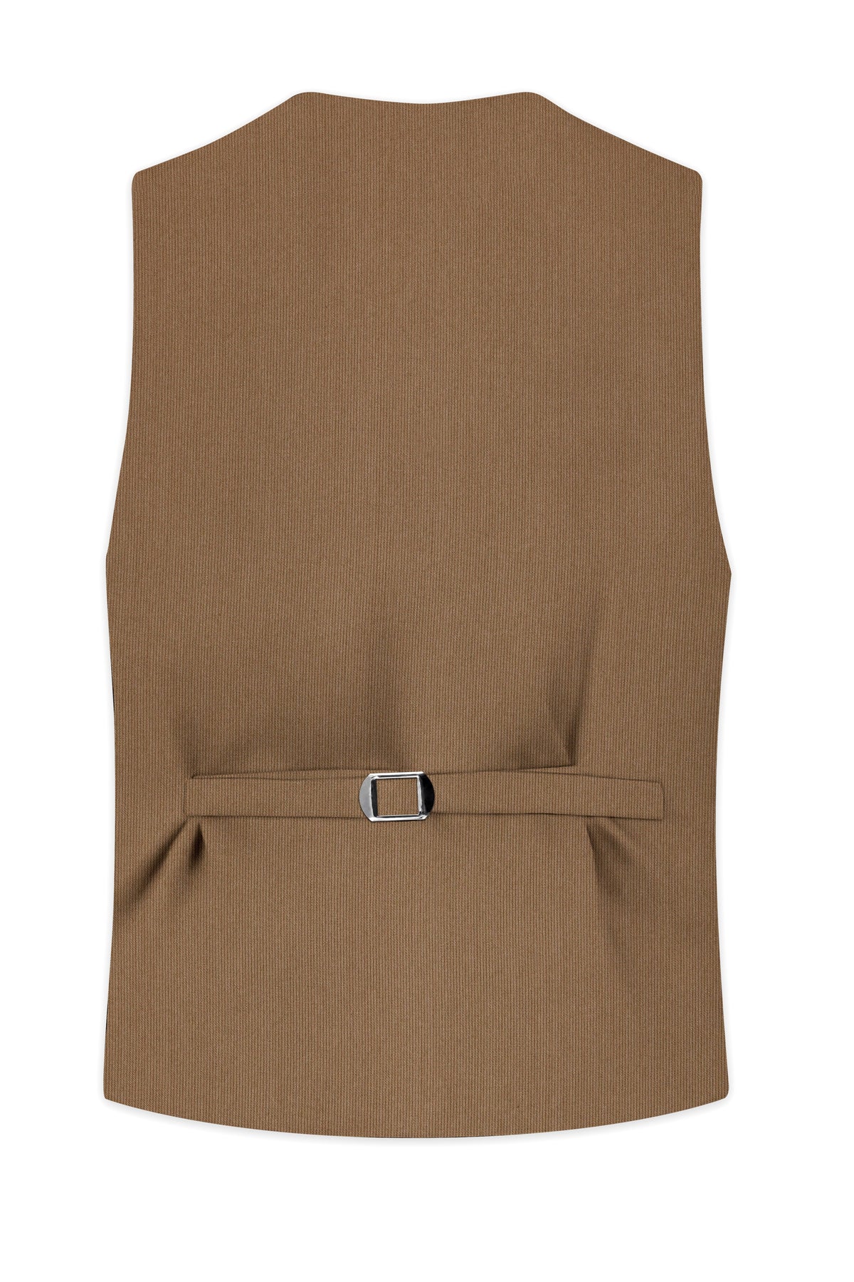 Weston-Millbrook Brown Diamond Textured Wool Rich Slight Stretch Waistcoat