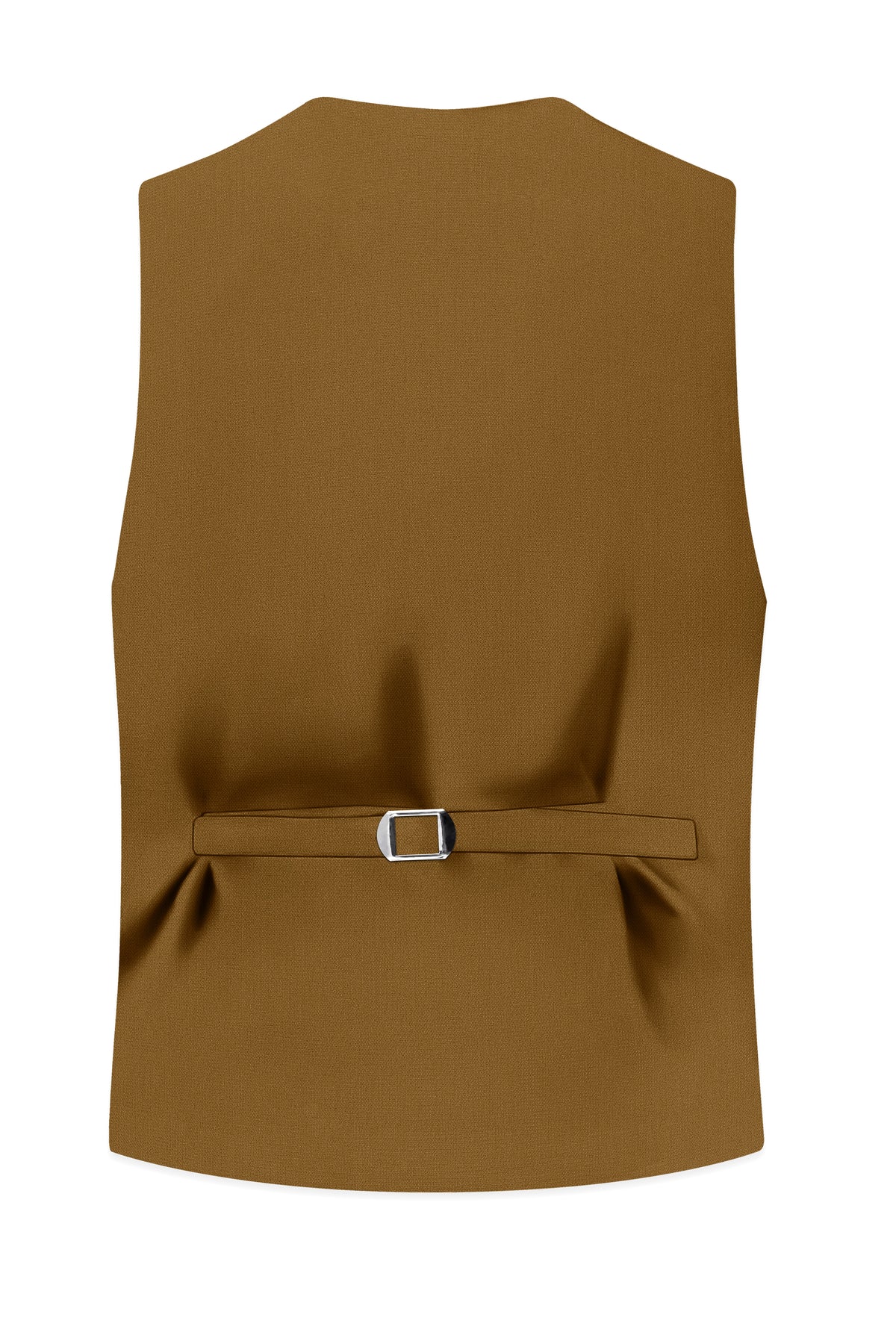 Sartoro-Otter Brown Diamond Textured Wool Rich Slight Stretch Waistcoat