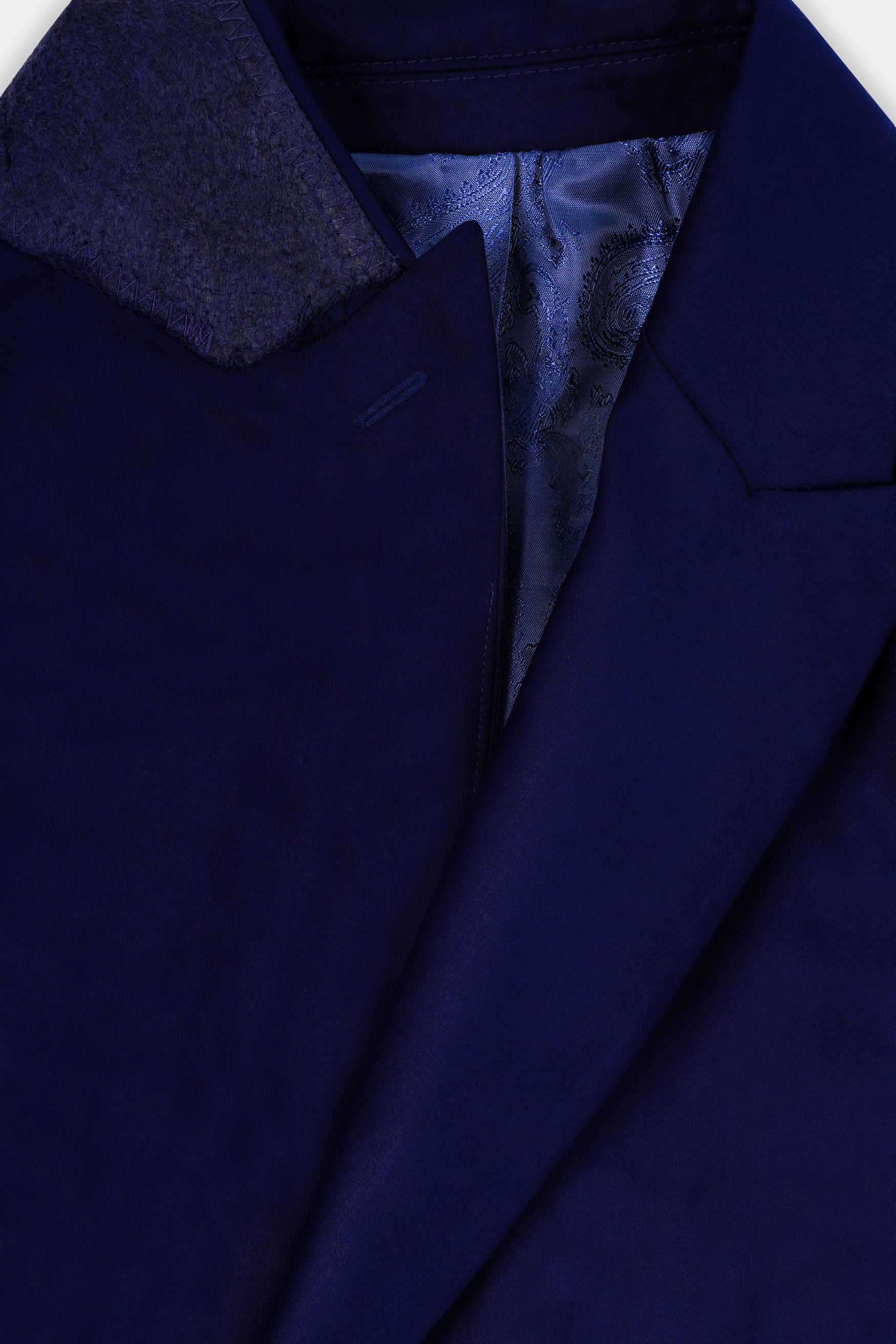 Space Blue Subtle Sheen Double Breasted Women's Blazer