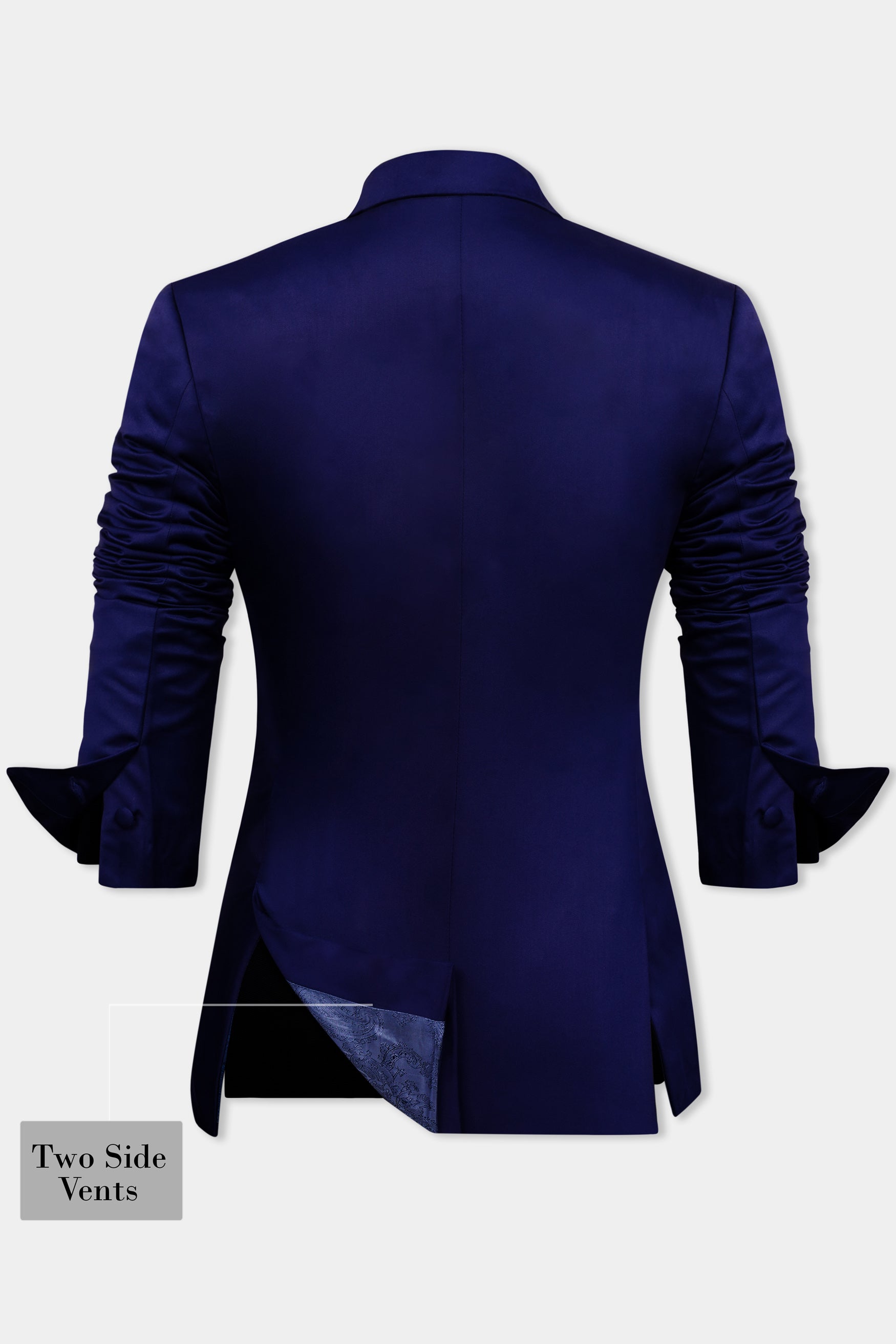 Space Blue Subtle Sheen Double Breasted Women's Blazer