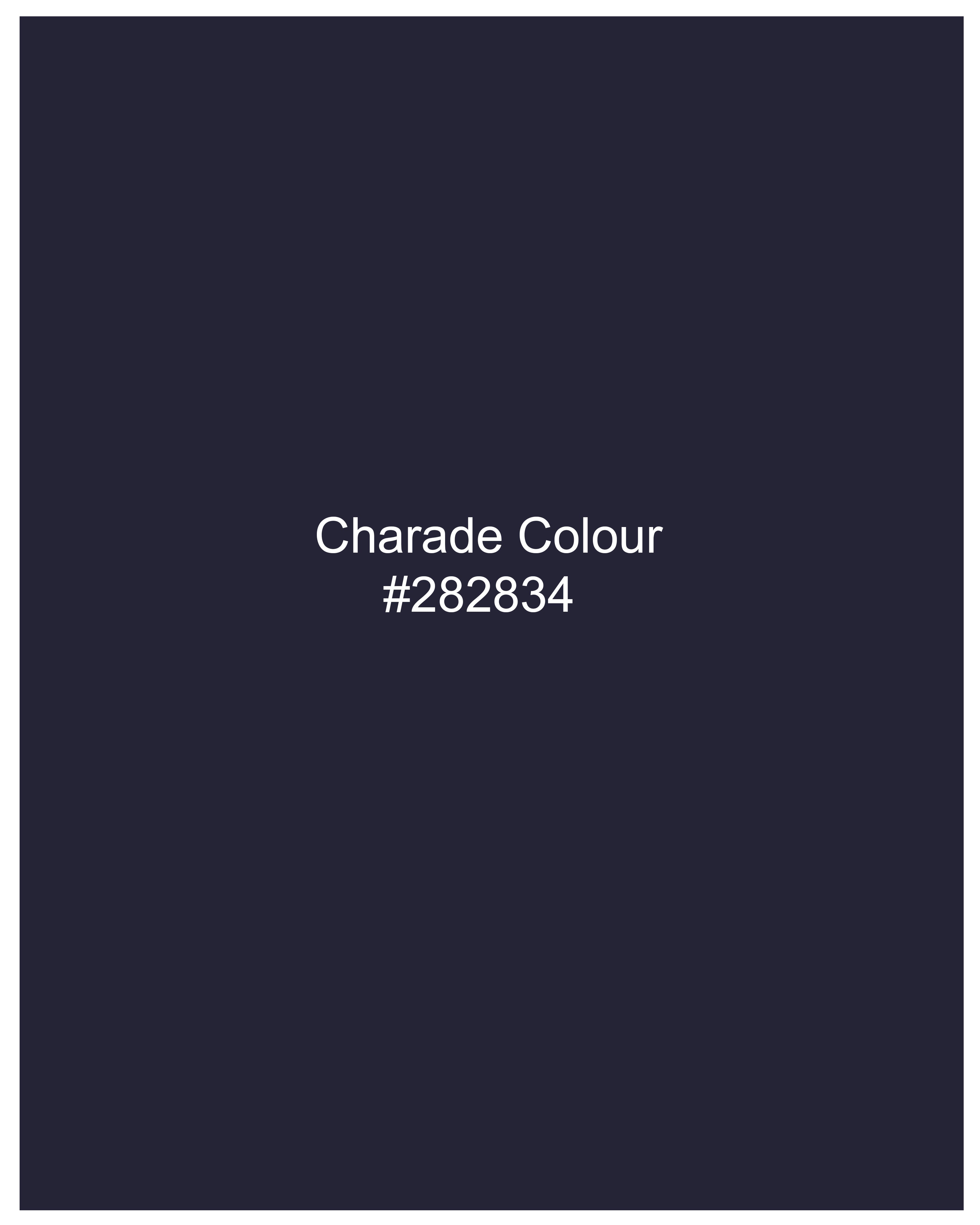 Charade Blue Subtle Sheen with White Lapel Single Breasted Women's Blazer