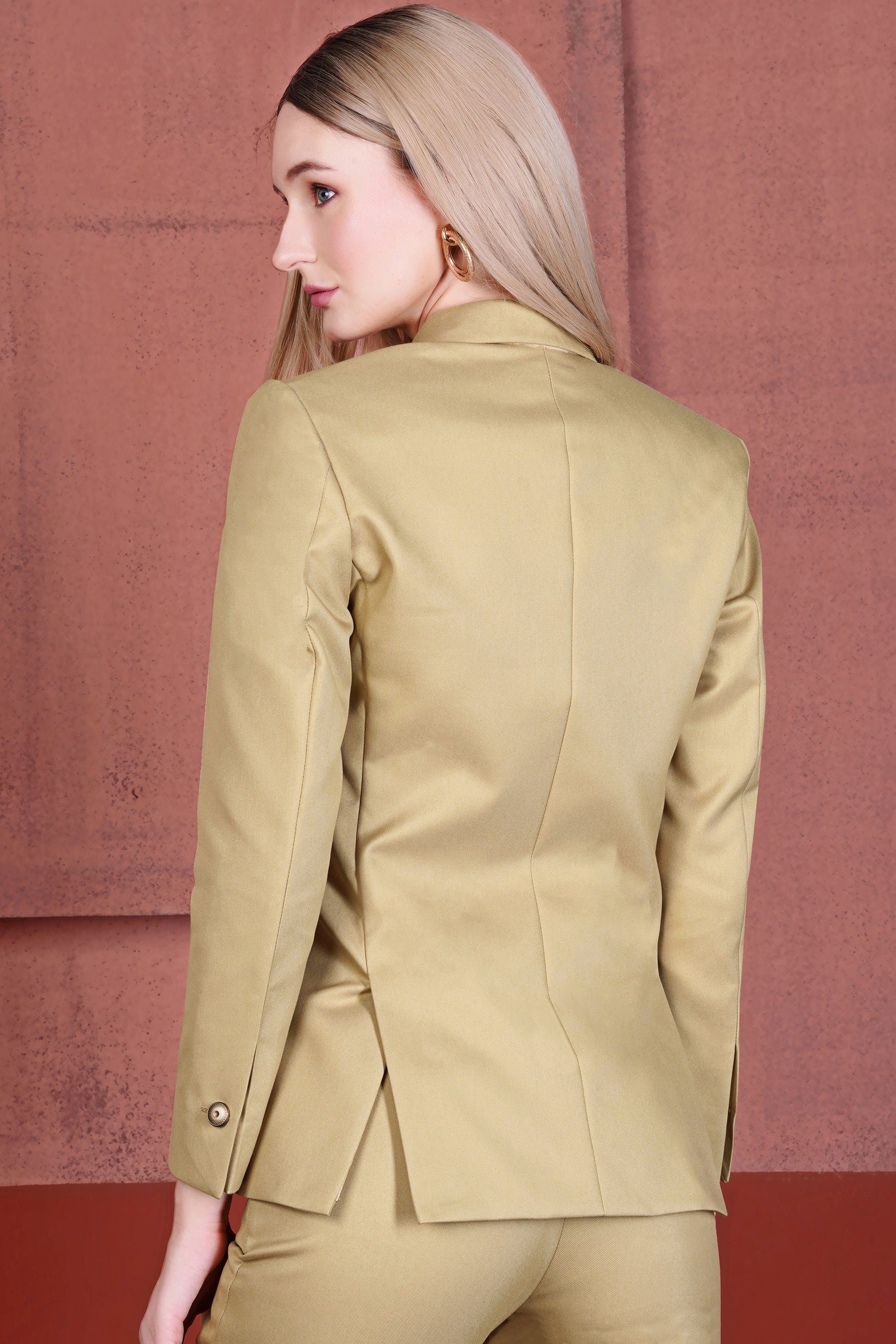 Cashmere Cream Wool Rich Double Breasted Women’s Designer Blazer