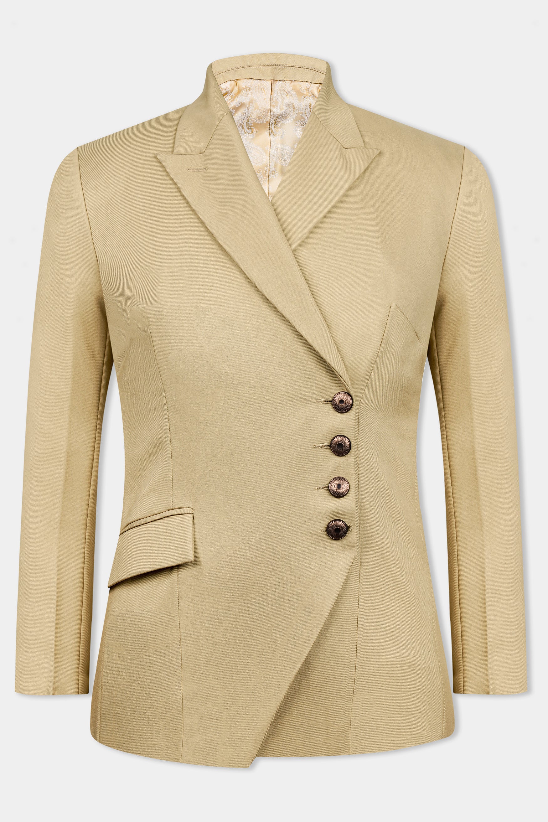 Cashmere Cream Wool Rich Double Breasted Women’s Designer Blazer