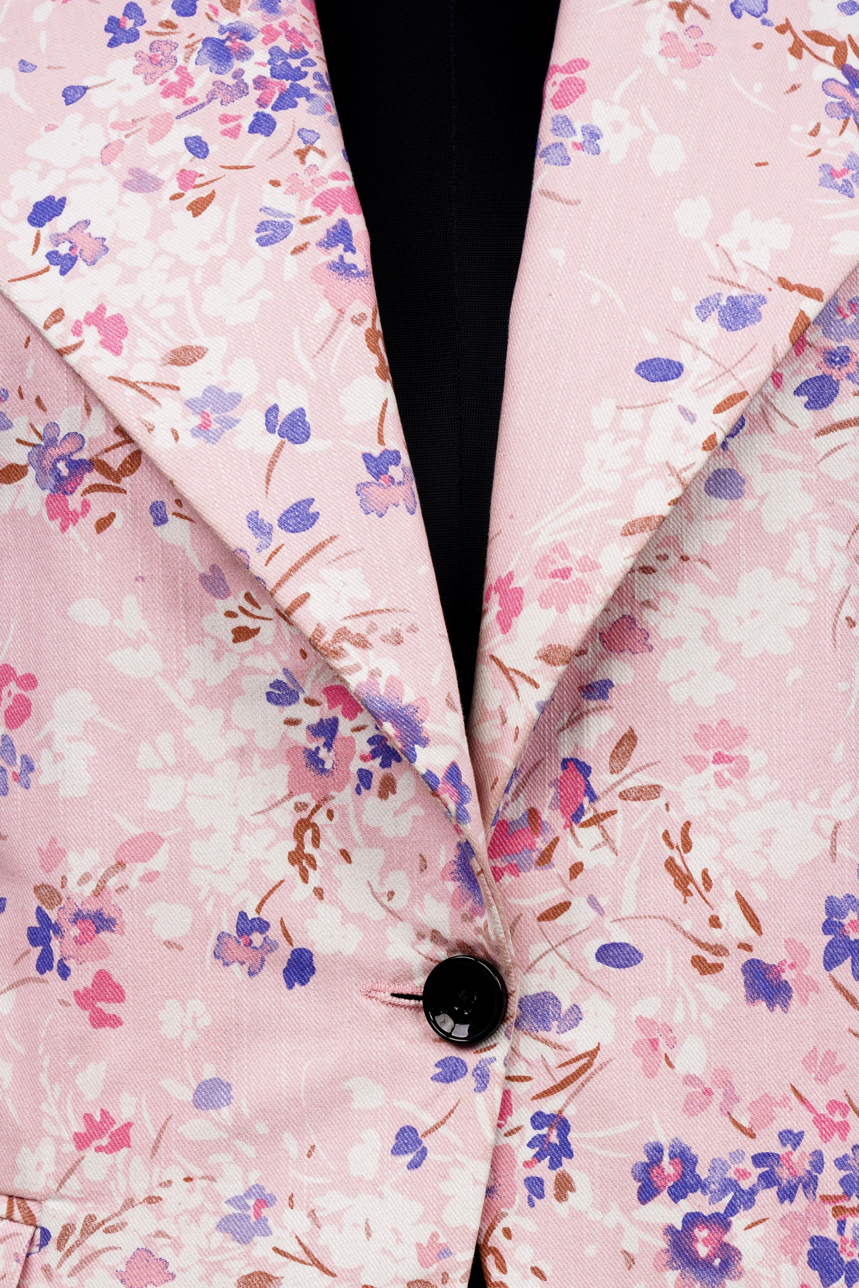 Gainsboro Pink and Scampi Blue Multicolour Ditsy Printed Premium Cotton Women’s Designer Blazer