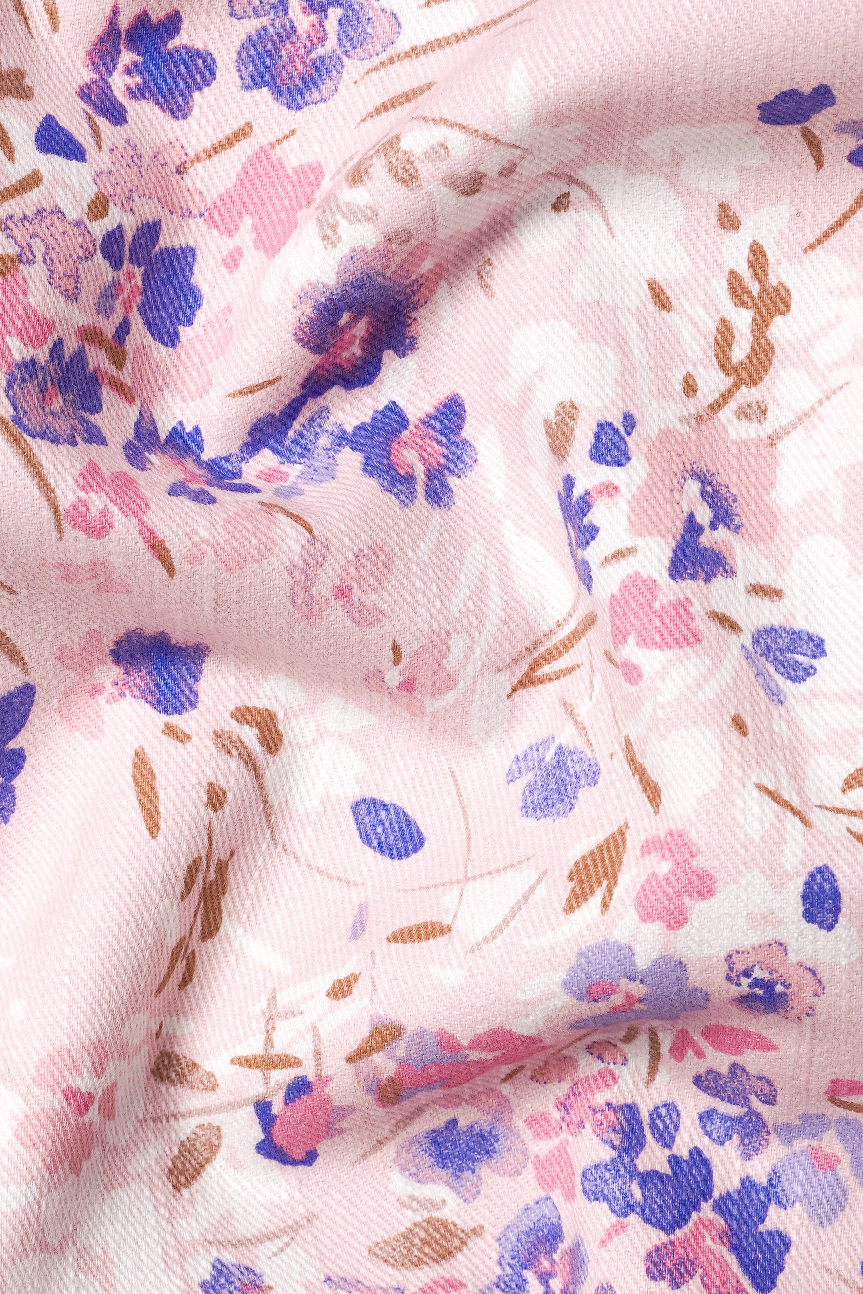 Gainsboro Pink and Scampi Blue Multicolour Ditsy Printed Premium Cotton Women’s Designer Blazer