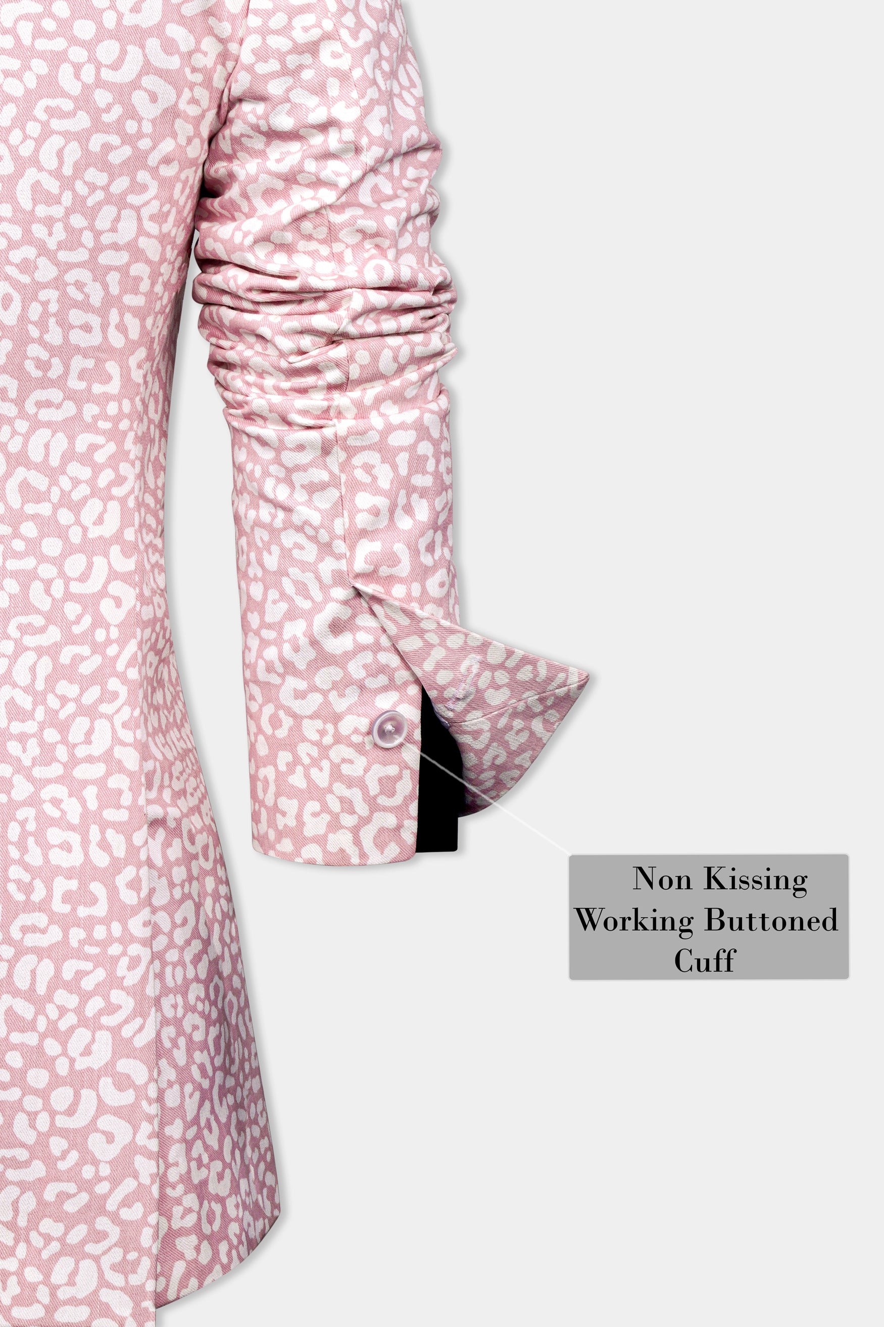 Thistle Pink and Bright White Animal Printed Premium Cotton Women’s Designer Blazer