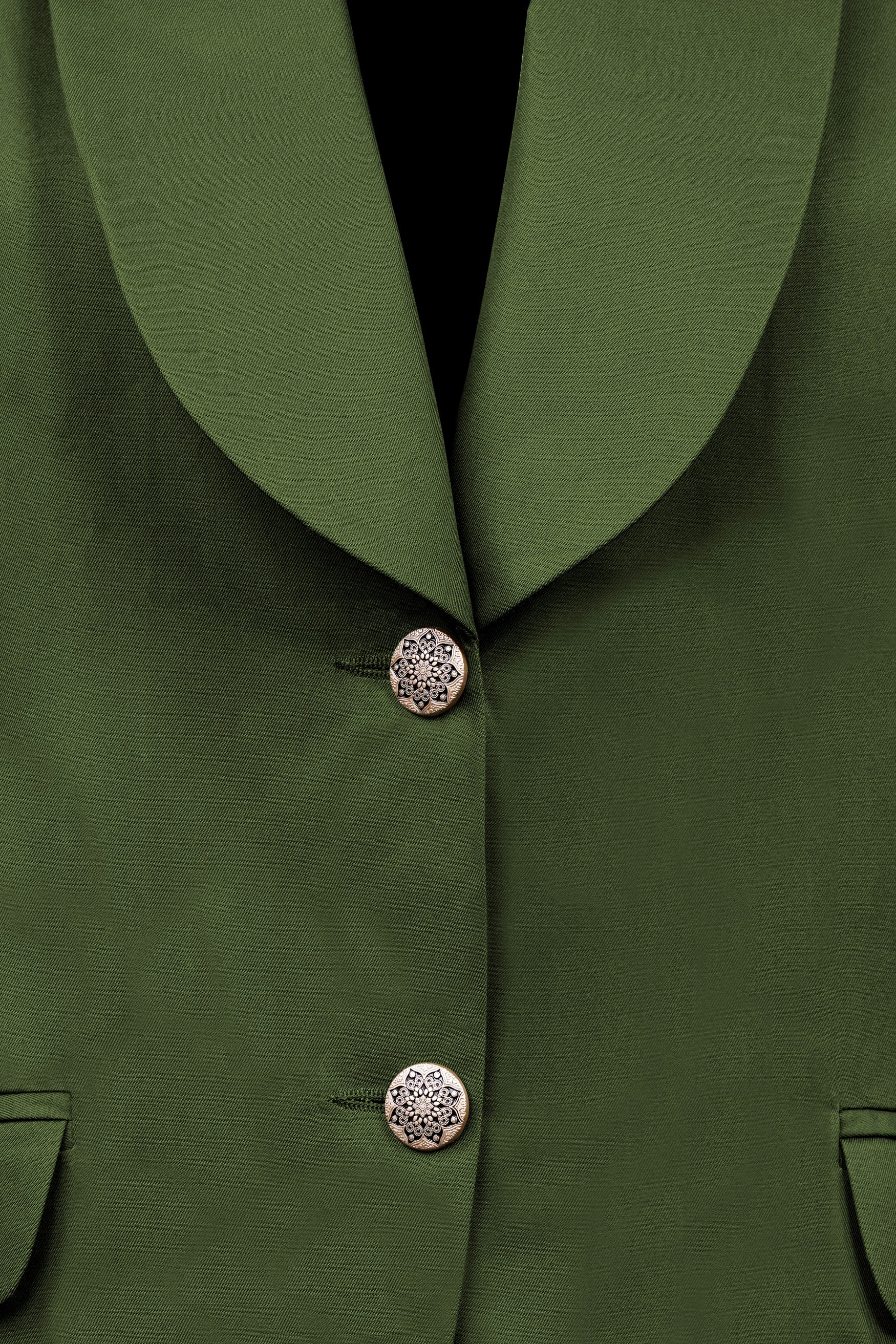 Forest Green Wool Rich Women’s Designer Tuxedo Blazer