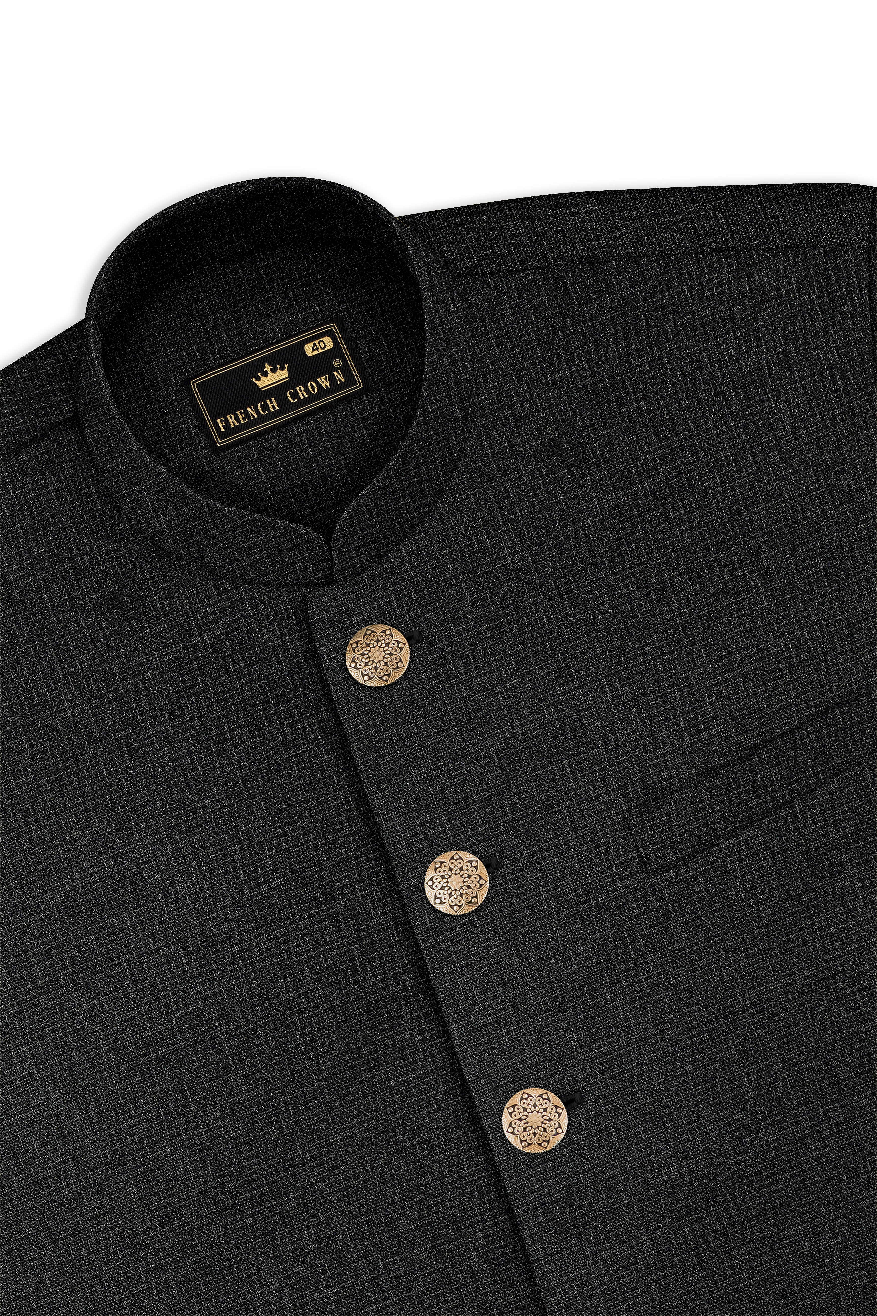 Piano Gray Textured Nehru Jacket