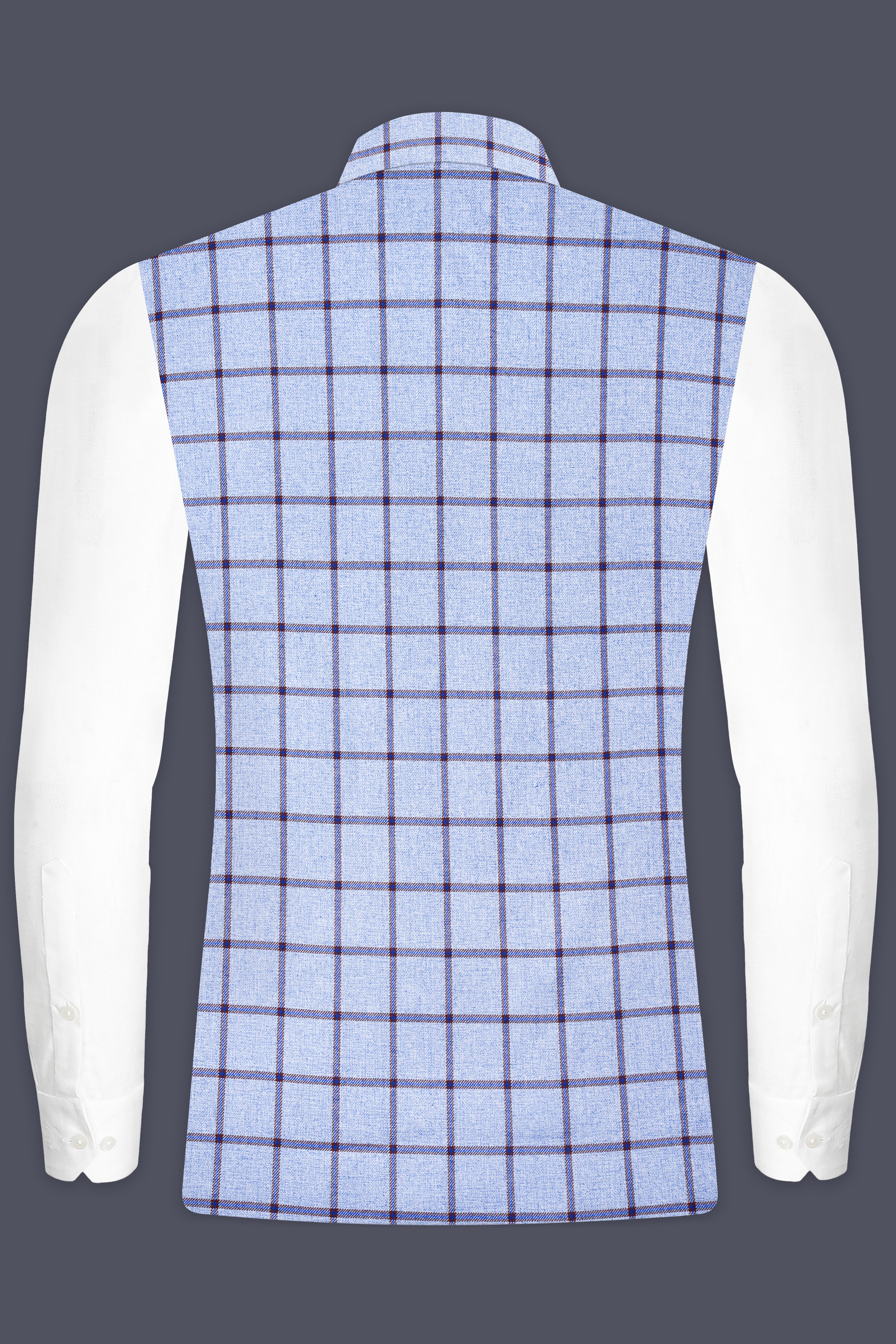 Spun Pearl Gray Checkered Bandhgala Nehru Jacket