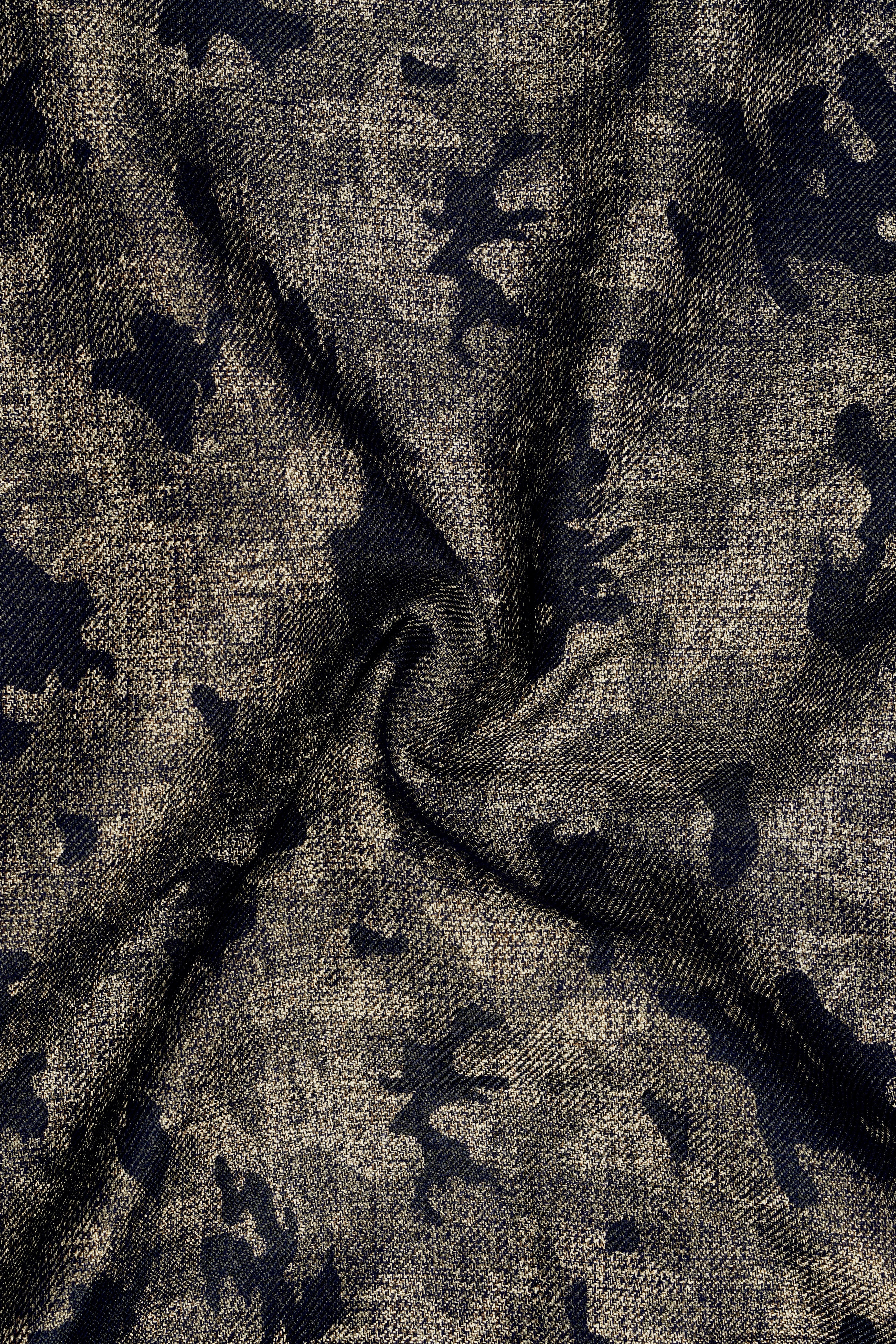 Tundora Brown with Jade Black Ditsy Textured Designer Nehru Jacket