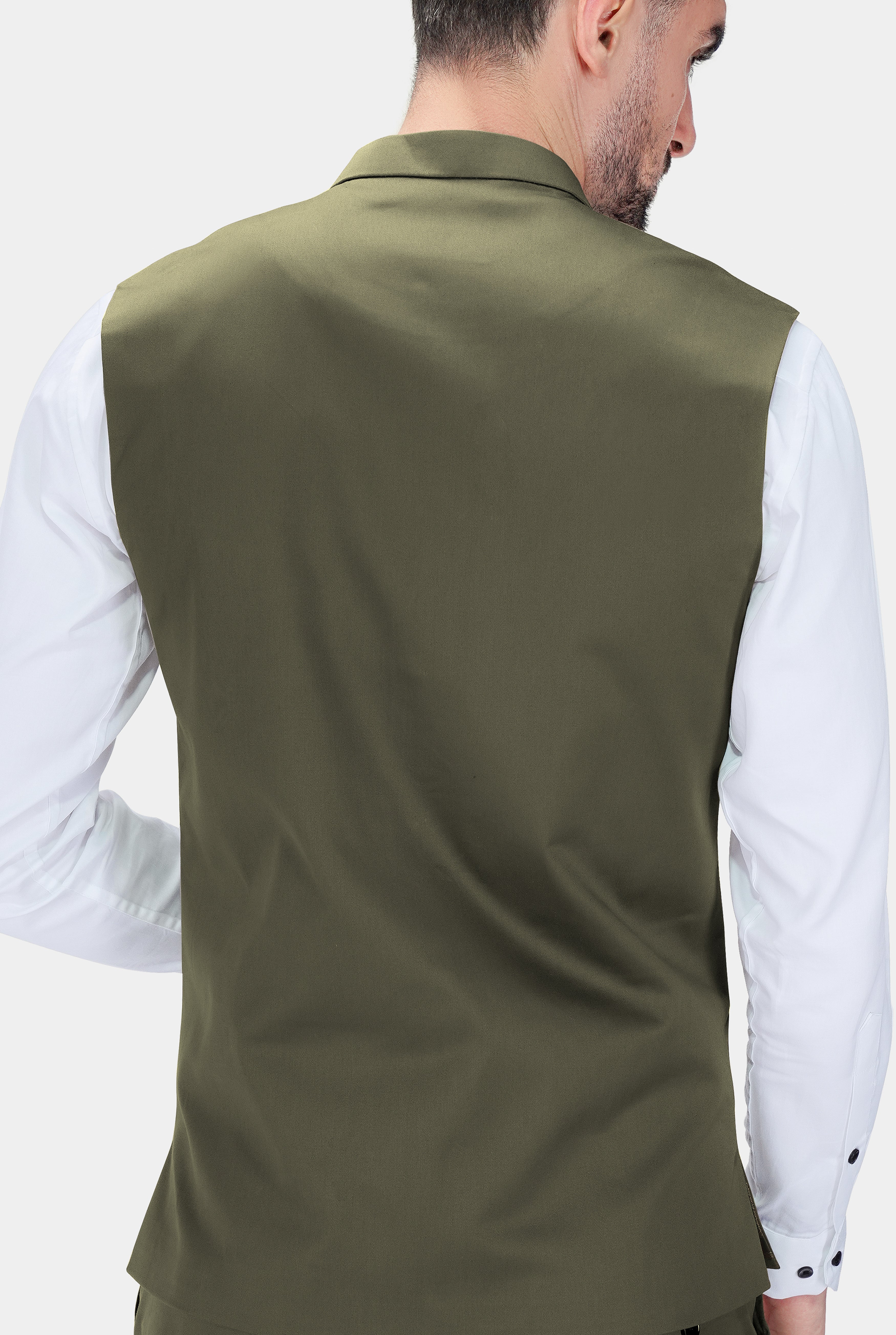 Hemlock Green Premium Cotton Stretchable Traveler Nehru Jacket