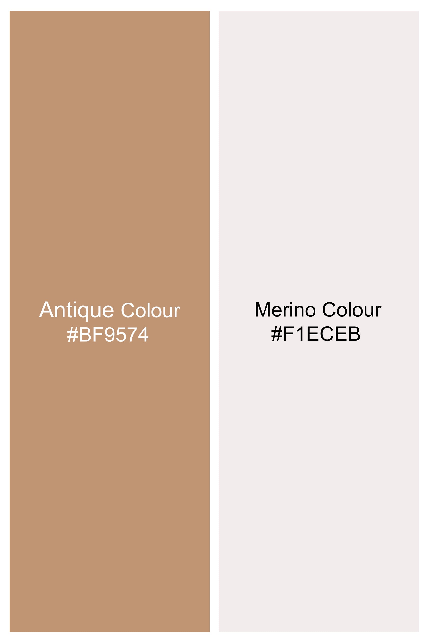 Antique Brown and Merino Cream Zig Zag Cotton Thread Embroidered Designer Nehru Jacket