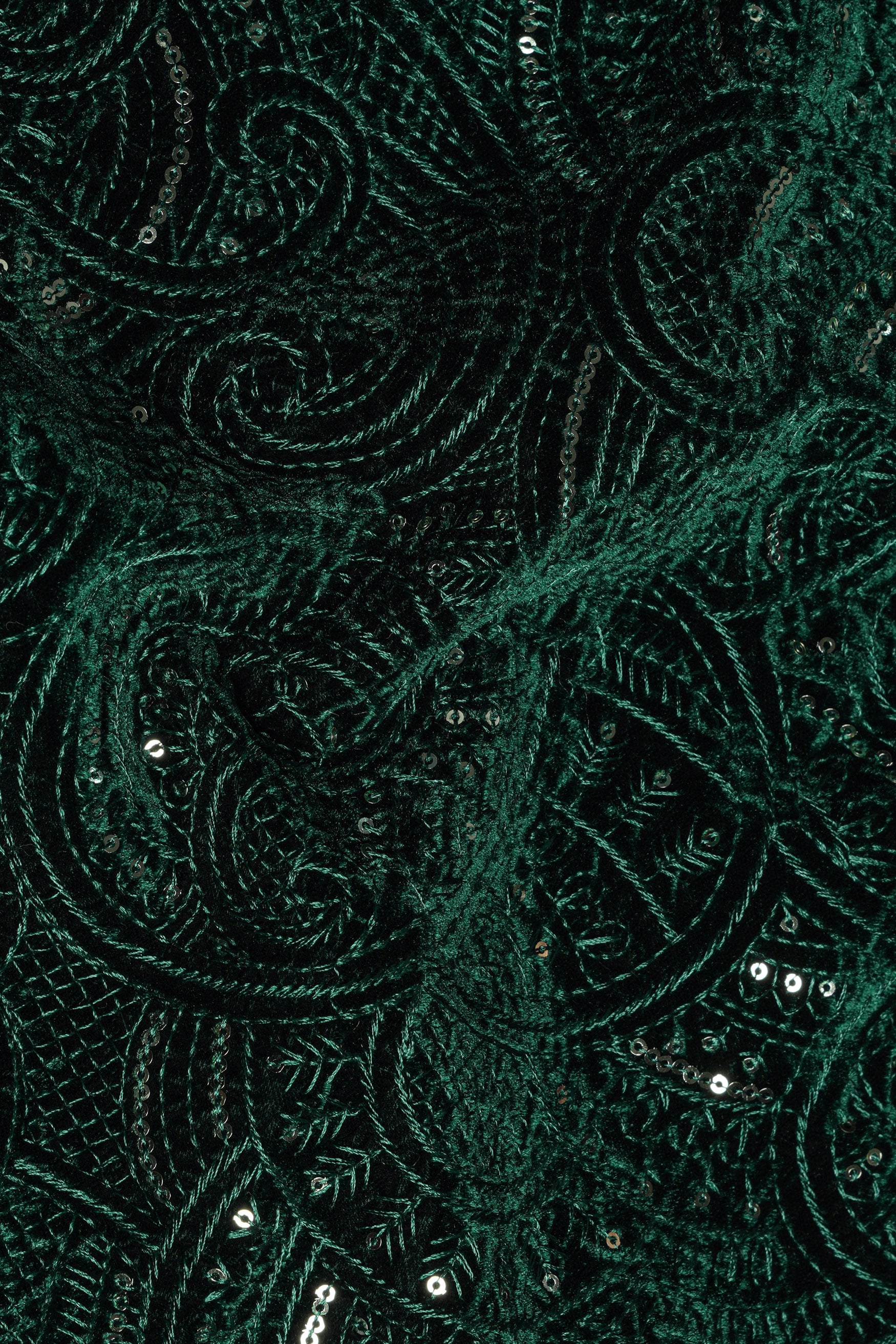 Palm and Jewel Green Sequin and Thread Embroidered Designer Nehru Jacket WC3457-36, WC3457-38, WC3457-40, WC3457-42, WC3457-44, WC3457-46, WC3457-48, WC3457-50, WC3457-52, WC3457-54, WC3457-56, WC3457-58, WC3457-60