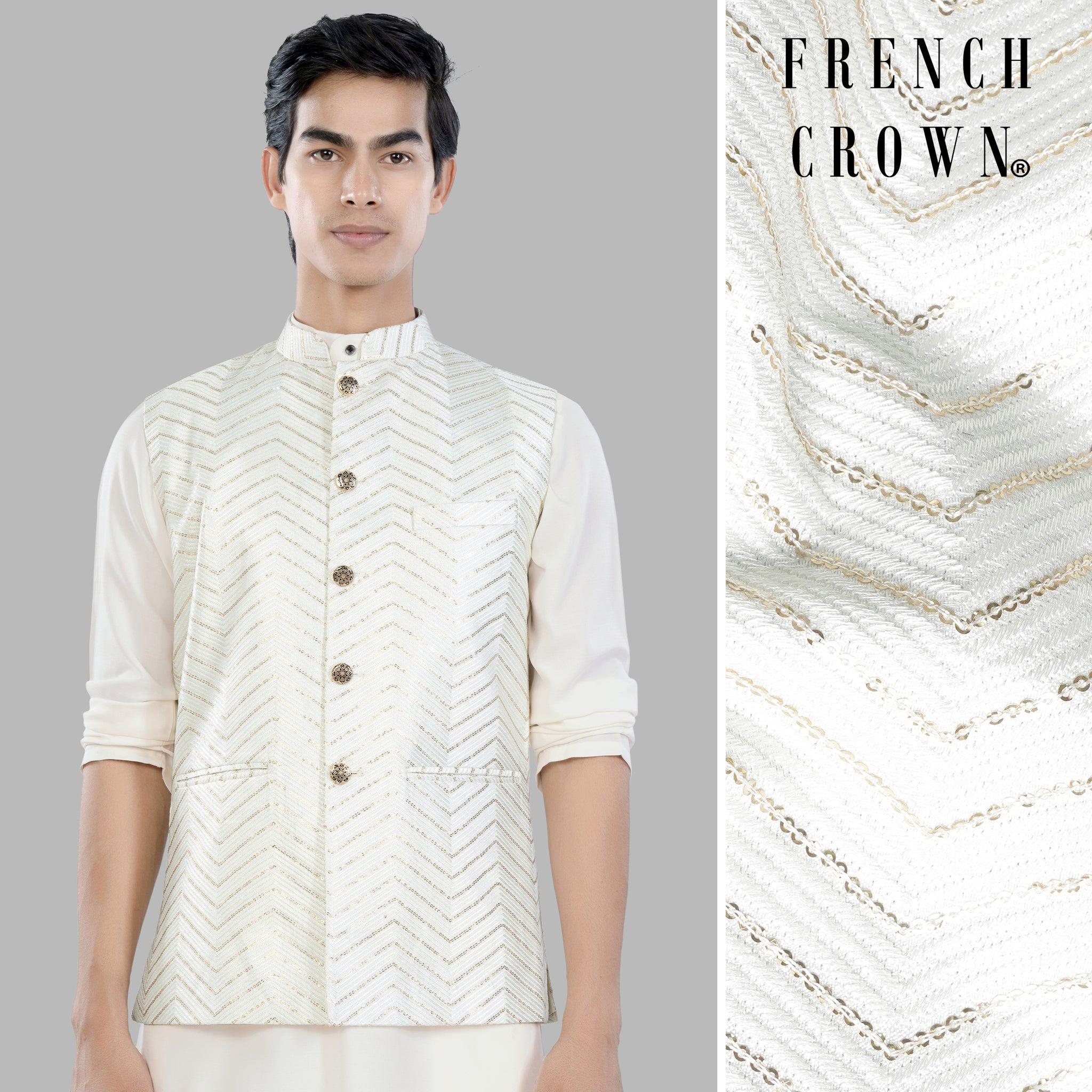Jashn chevron nehru jacket