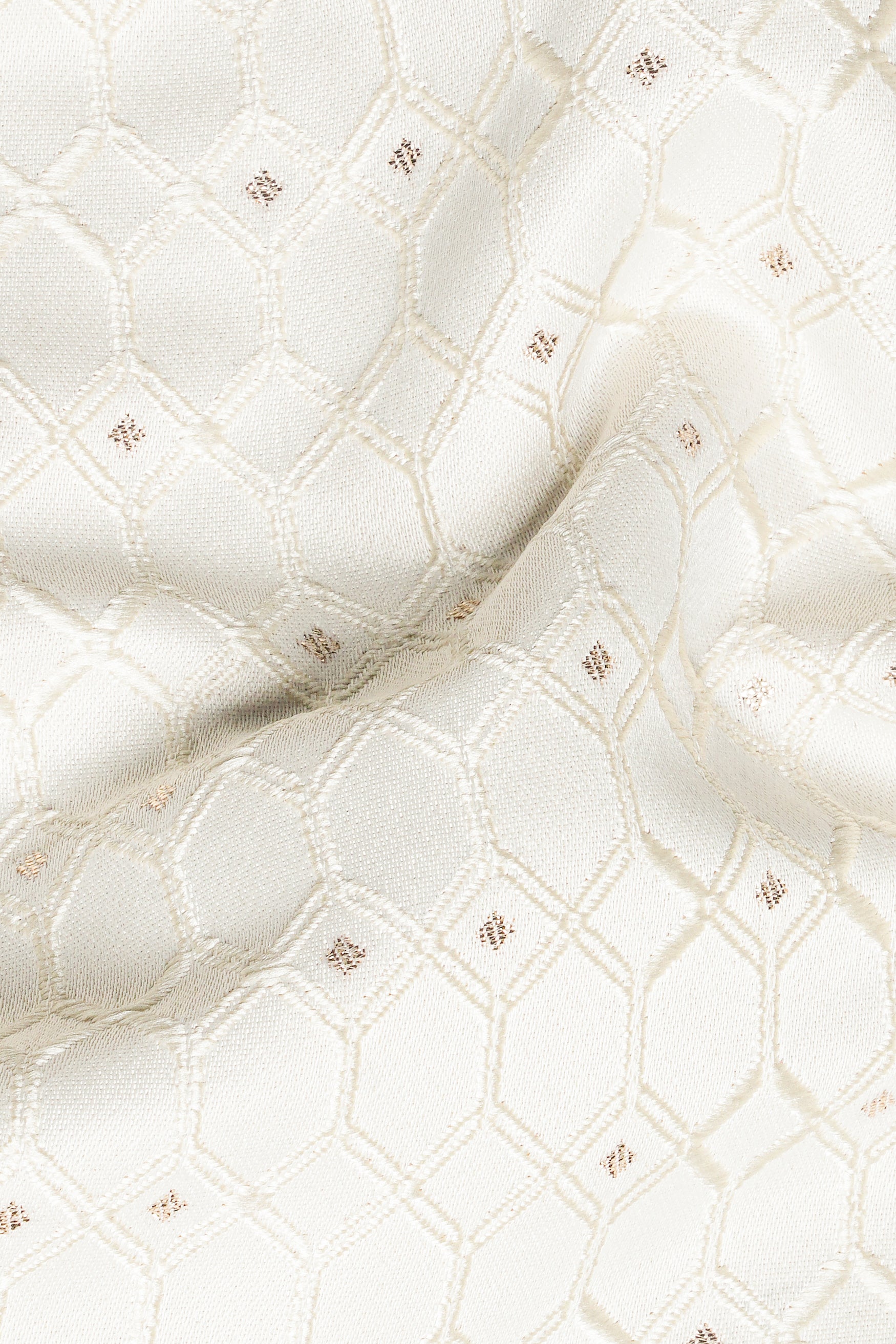 Albescent Cream Trellis Jacquard Textured Designer Nehru Jacket WC3475-36,  WC3475-38,  WC3475-40,  WC3475-42,  WC3475-44,  WC3475-46,  WC3475-48,  WC3475-50,  WC3475-52,  WC3475-54,  WC3475-56,  WC3475-58,  WC3475-60