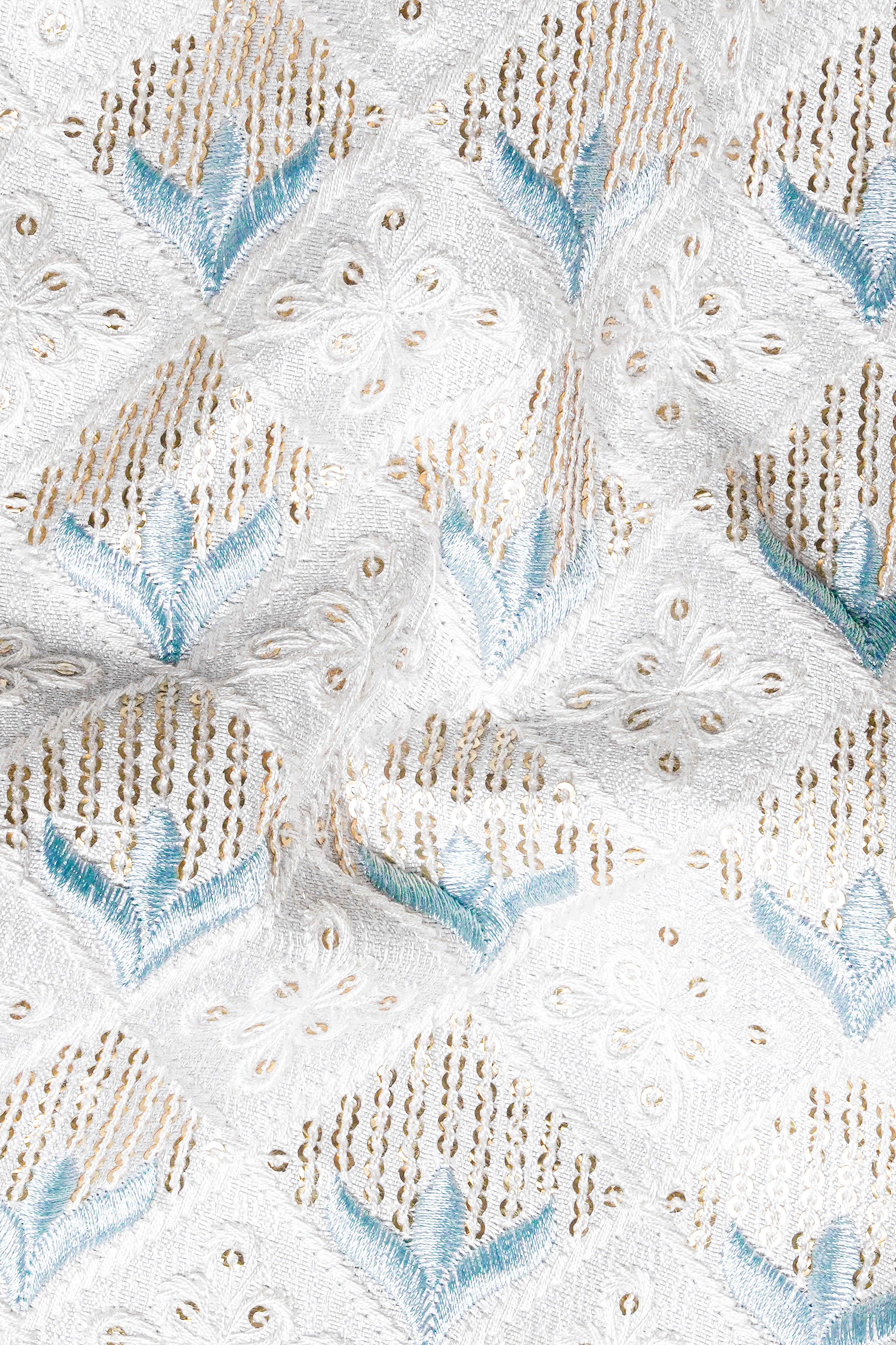 Sand Cream Geometric Sequin and Thread Embroidered Nerhru Jacket WC3541-36,  WC3541-38,  WC3541-40,  WC3541-42,  WC3541-44,  WC3541-46,  WC3541-48,  WC3541-50,  WC3541-52,  WC3541-54,  WC3541-56,  WC3541-58,  WC3541-60